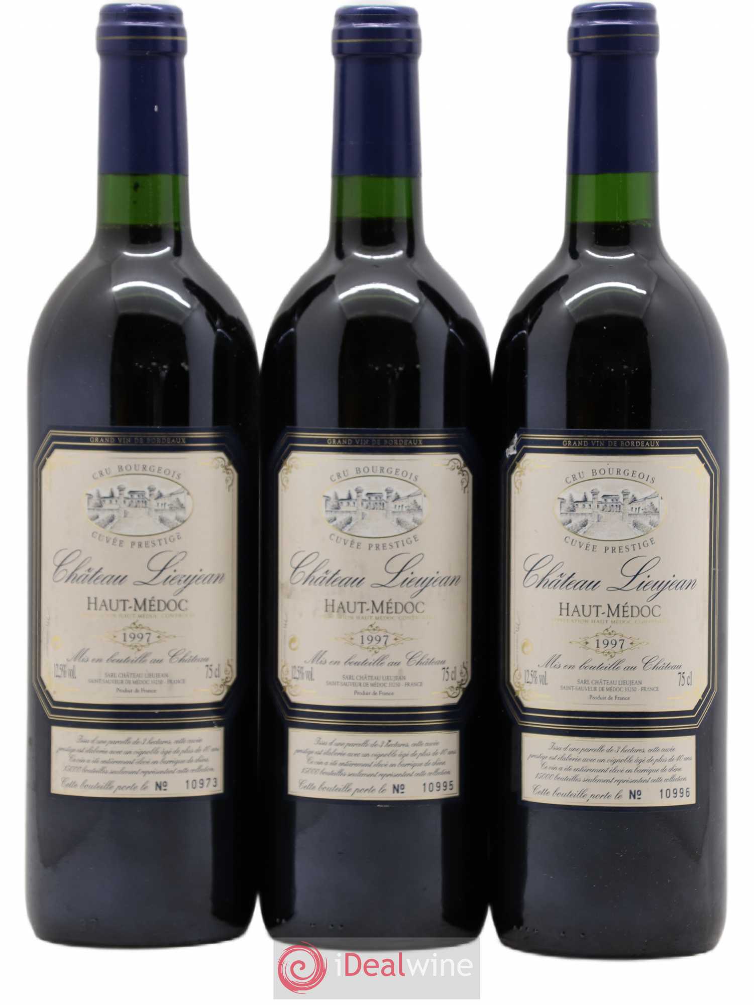 Château Lieujean cuvée Prestige (sans prix de réserve) 1997 - Posten von 3 Flaschen - 0