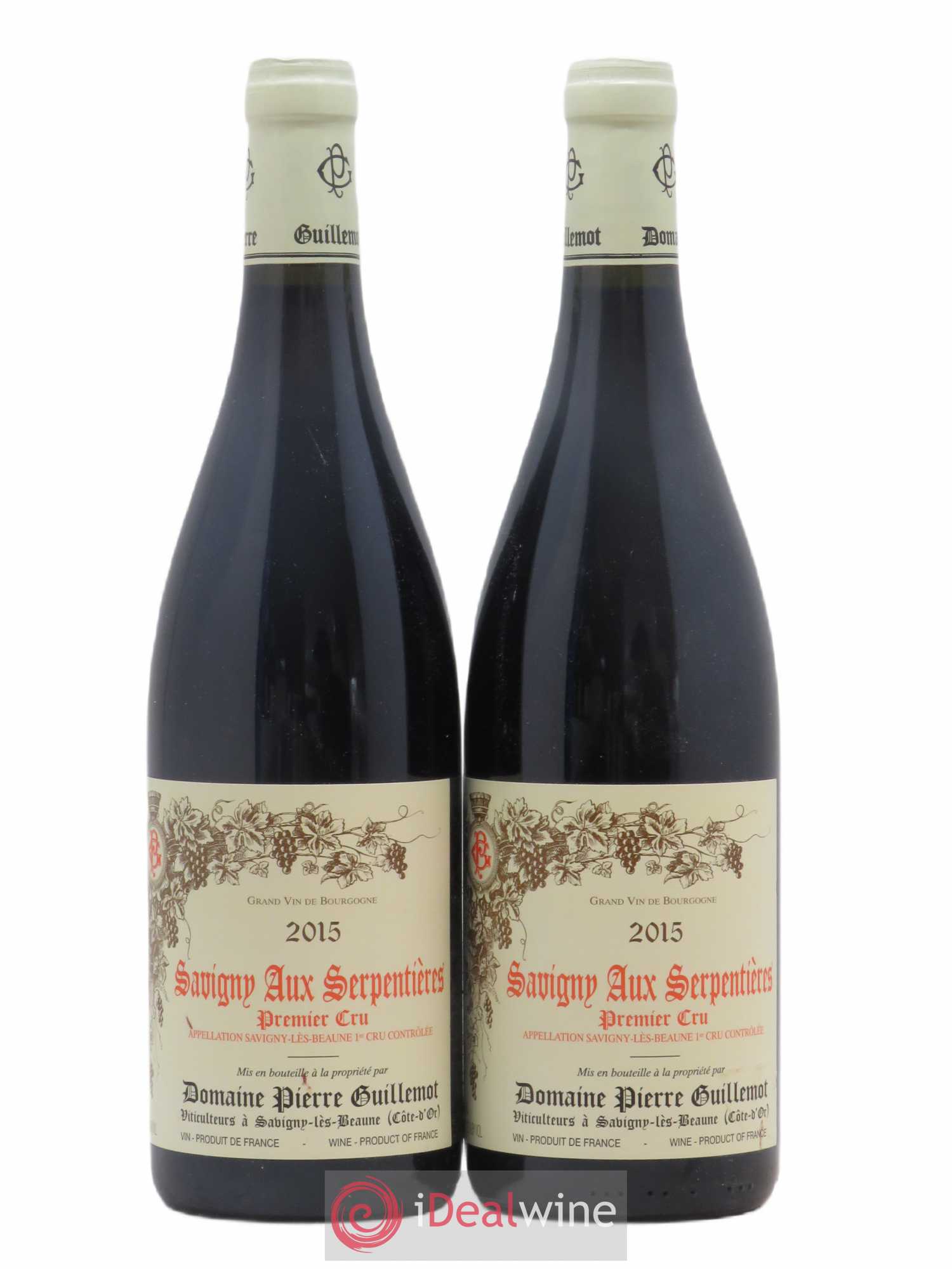 Savigny-lès-Beaune 1er Cru Aux Serpentieres P Guillemot 2015 - Posten von 2 Flaschen - 0