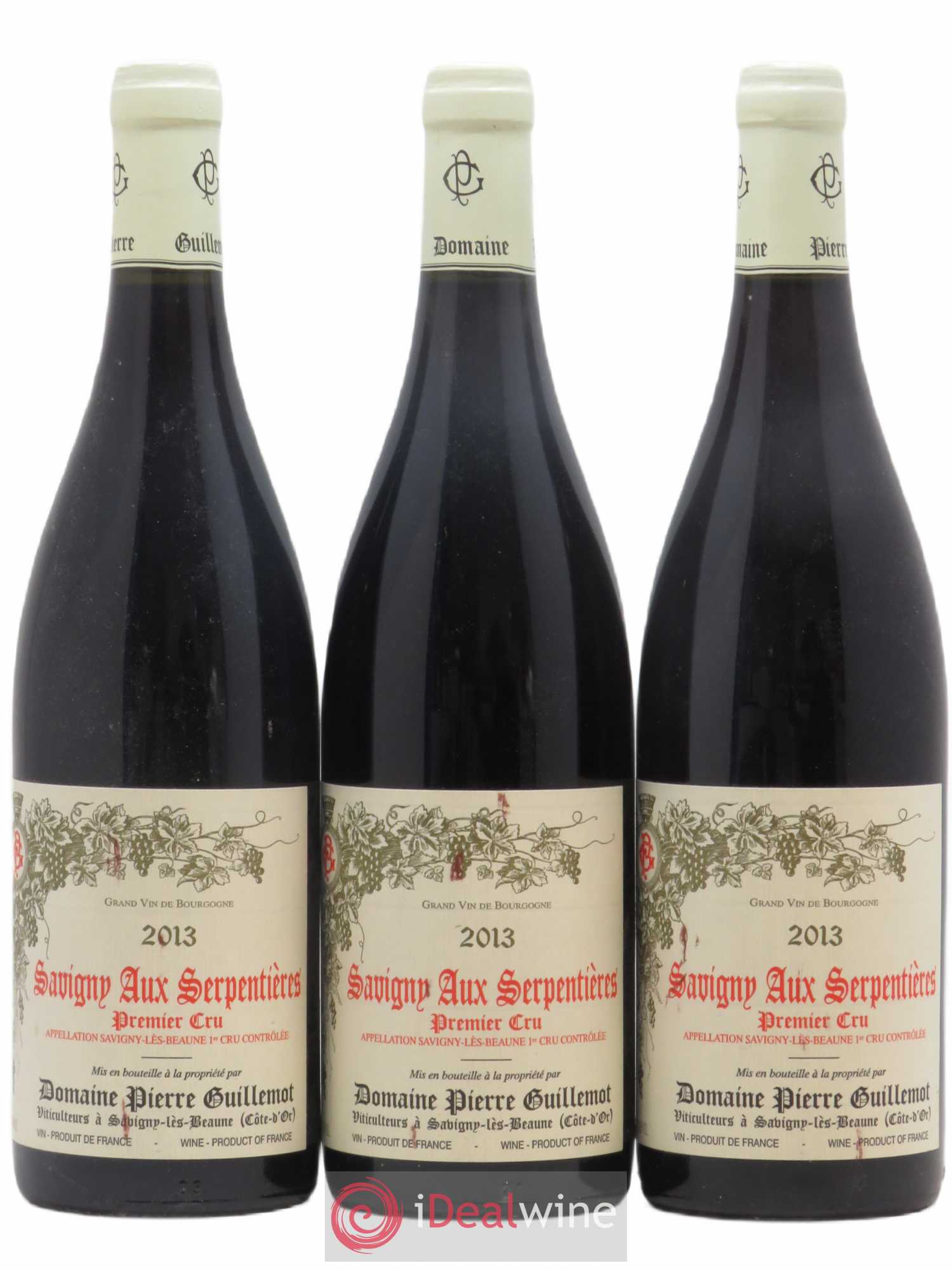 Savigny-lès-Beaune 1er Cru Aux Serpentieres P Guillemot 2013 - Posten von 3 Flaschen - 0
