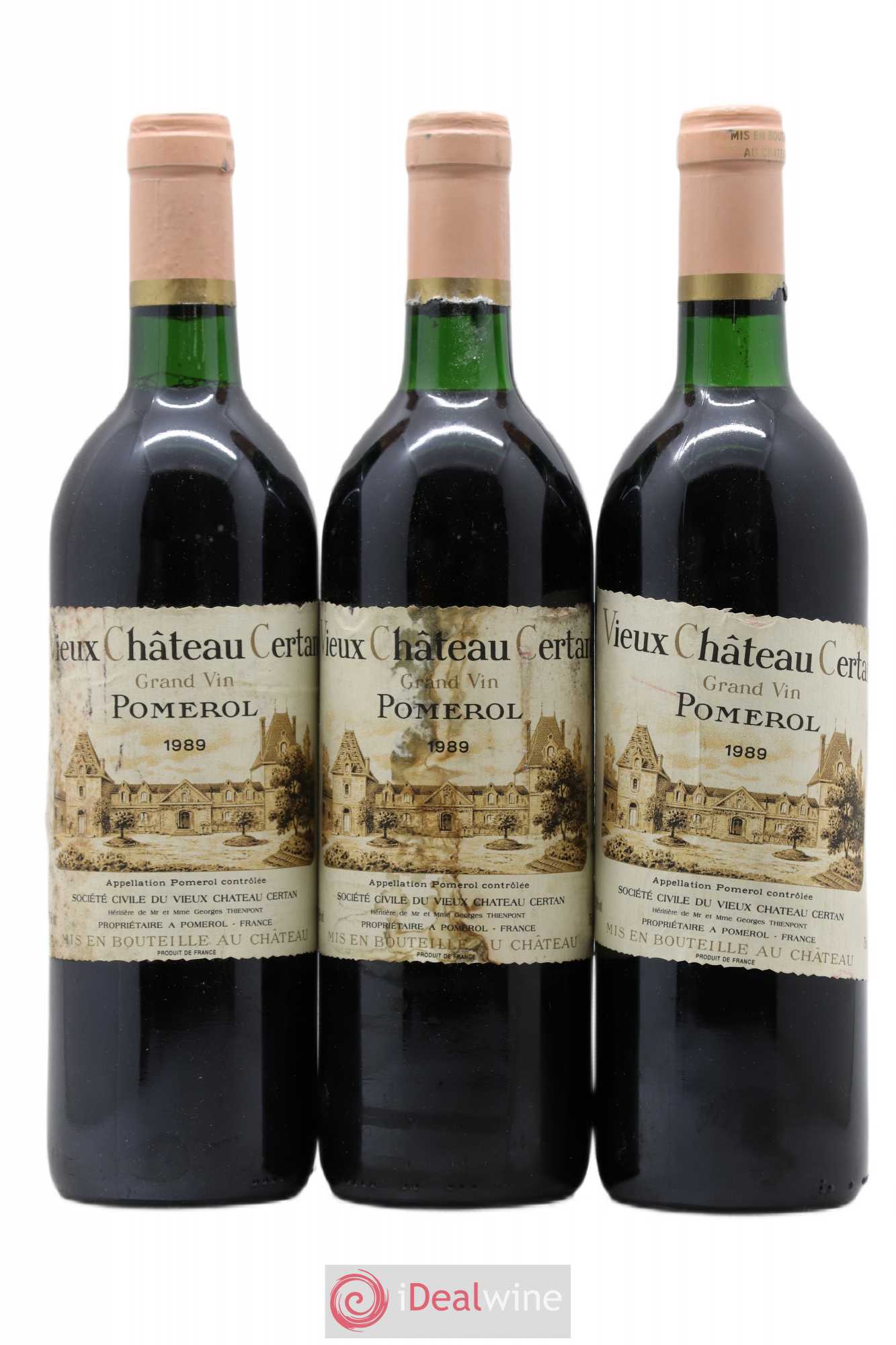 Vieux Château Certan 1989 - Lot de 3 bouteilles - 0