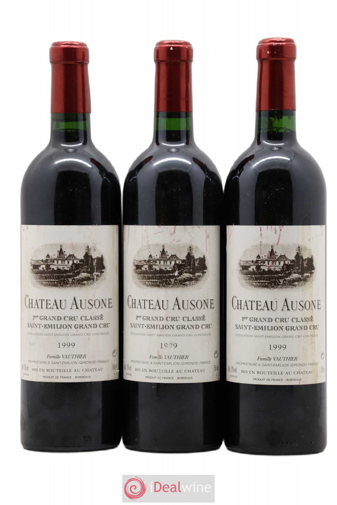 Château Ausone 1er Grand Cru Classé A 1999 - Lot de 3 bouteilles - 0