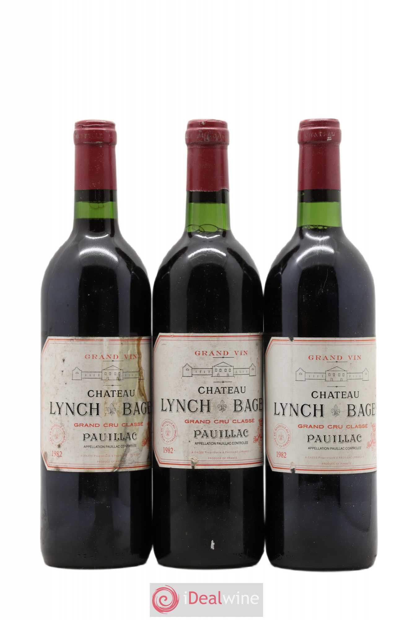 Château Lynch Bages 5ème Grand Cru Classé 1982 - Lot de 3 bouteilles - 0
