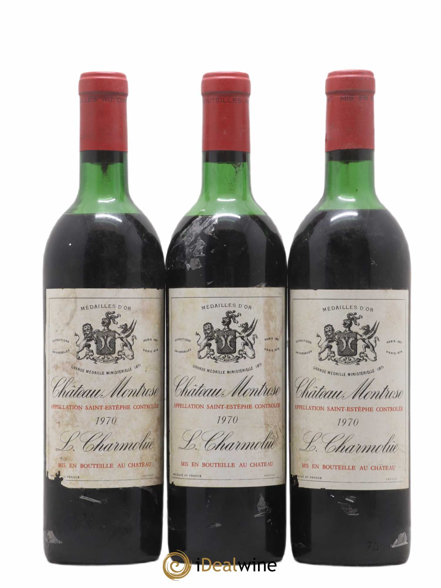 Château Montrose 2ème Grand Cru Classé 1970 - Lot de 3 bouteilles - 0