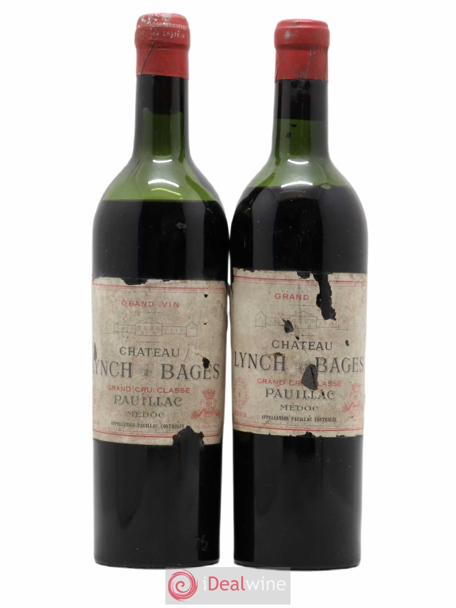 Château Lynch Bages 5ème Grand Cru Classé 1949 - Lot de 2 bouteilles - 0