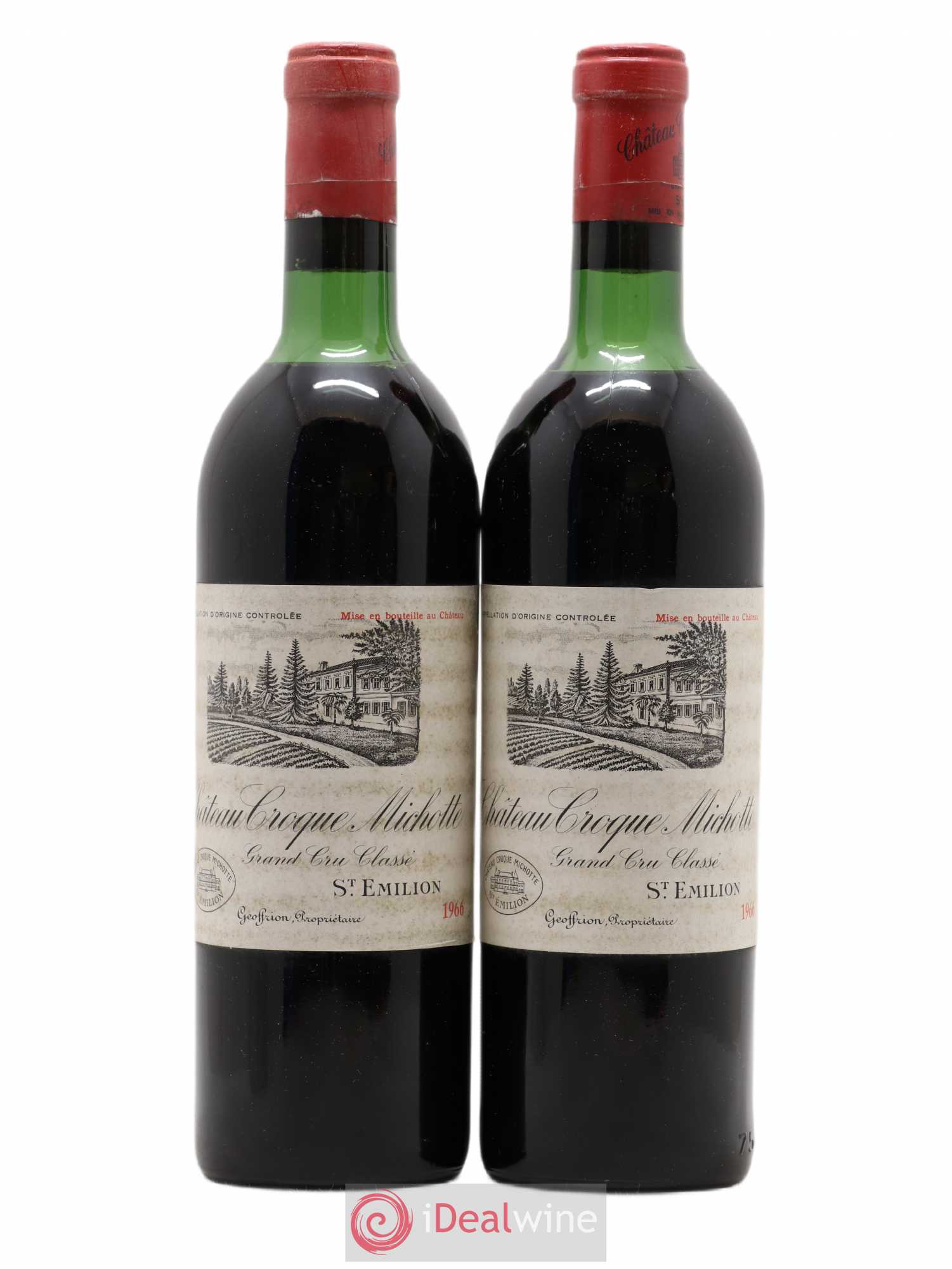 Château Croque Michotte 1966 - Lot de 2 bouteilles - 0