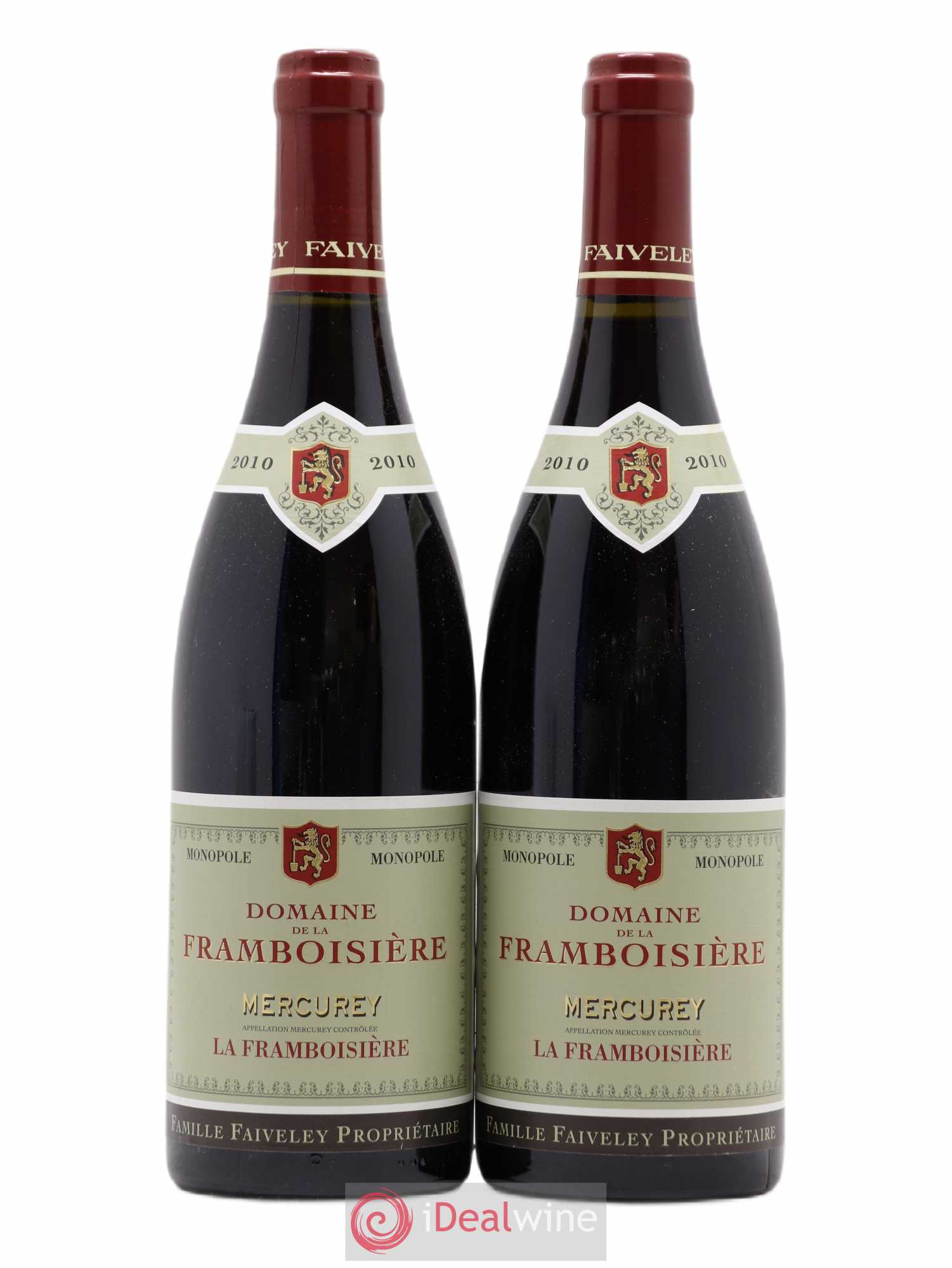 Mercurey Domaine de la Framboisière Faiveley 2010 - Lot de 2 bouteilles - 0