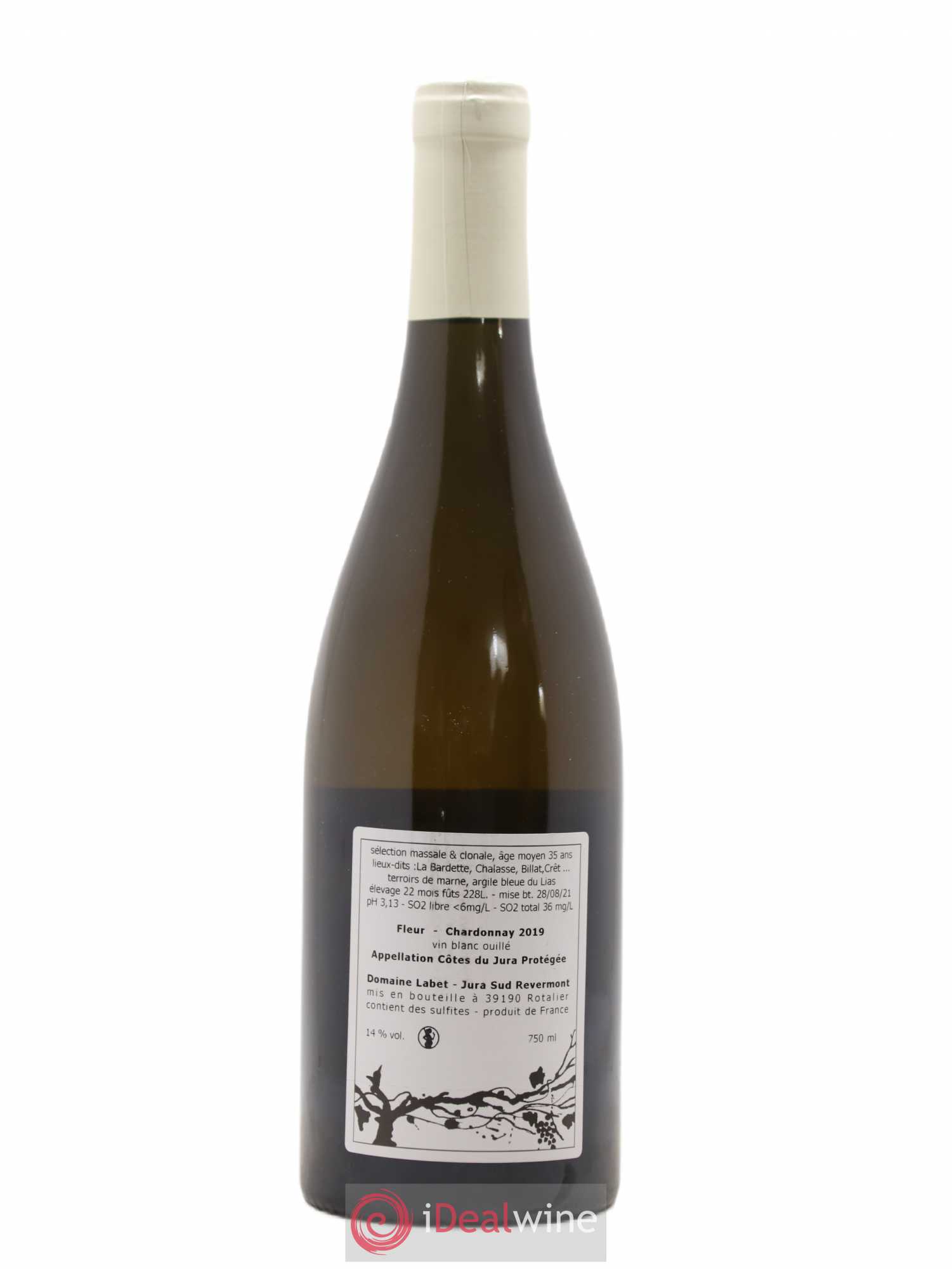 Côtes du Jura Chardonnay Fleur Romain - Julien - Charline Labet 2019 - Lot de 1 bouteille - 1
