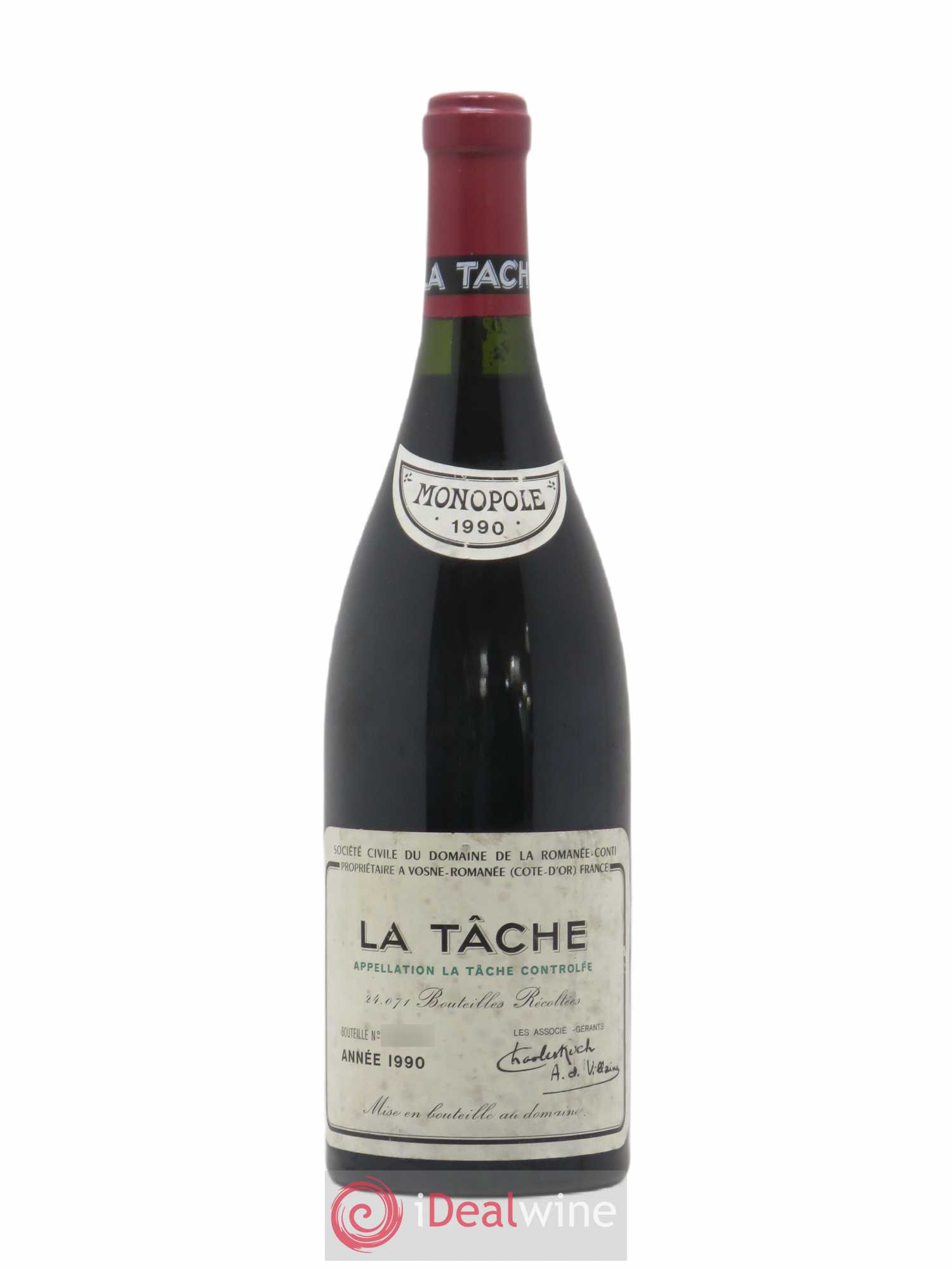 La Tâche Grand Cru Domaine de la Romanée-Conti 1990 - Lot de 1 bouteille - 0