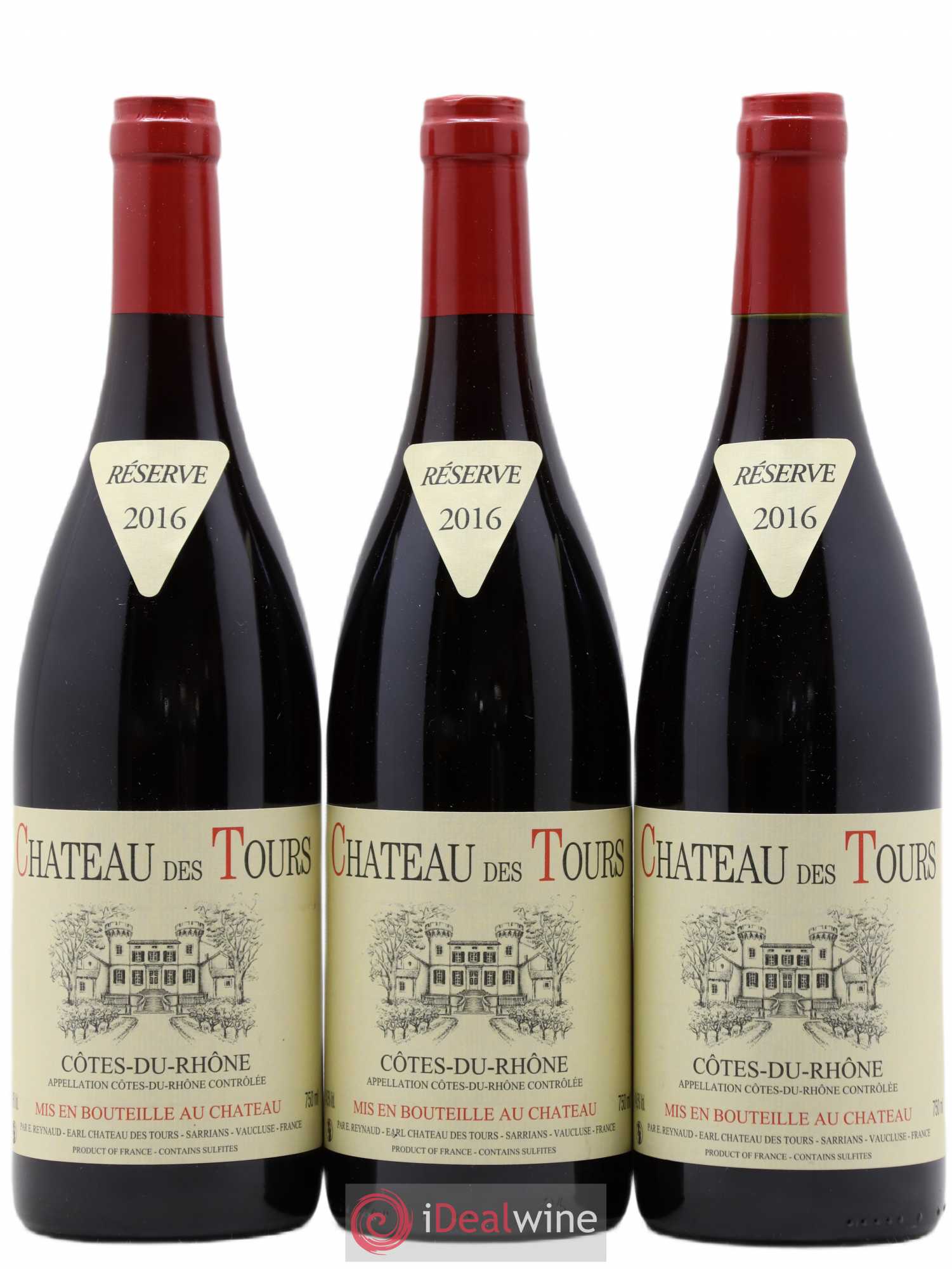 Côtes-du-Rhône Château des Tours Emmanuel Reynaud 2016 - Lot de 3 bouteilles - 0