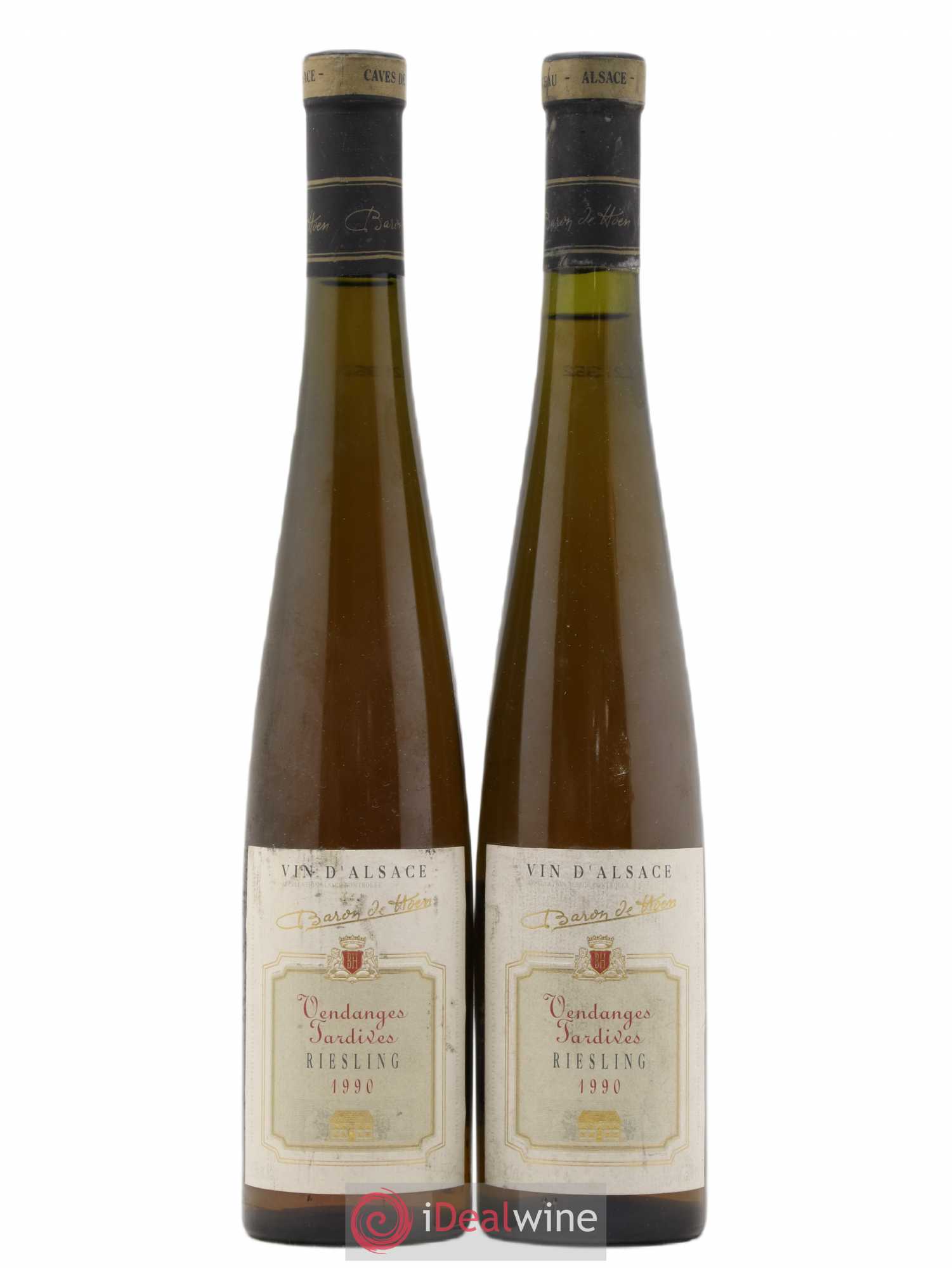 Riesling Vendanges Tardives Baron de Hoen 50cl (sans prix de réserve) 1990 - Posten von 2 Flaschen - 0