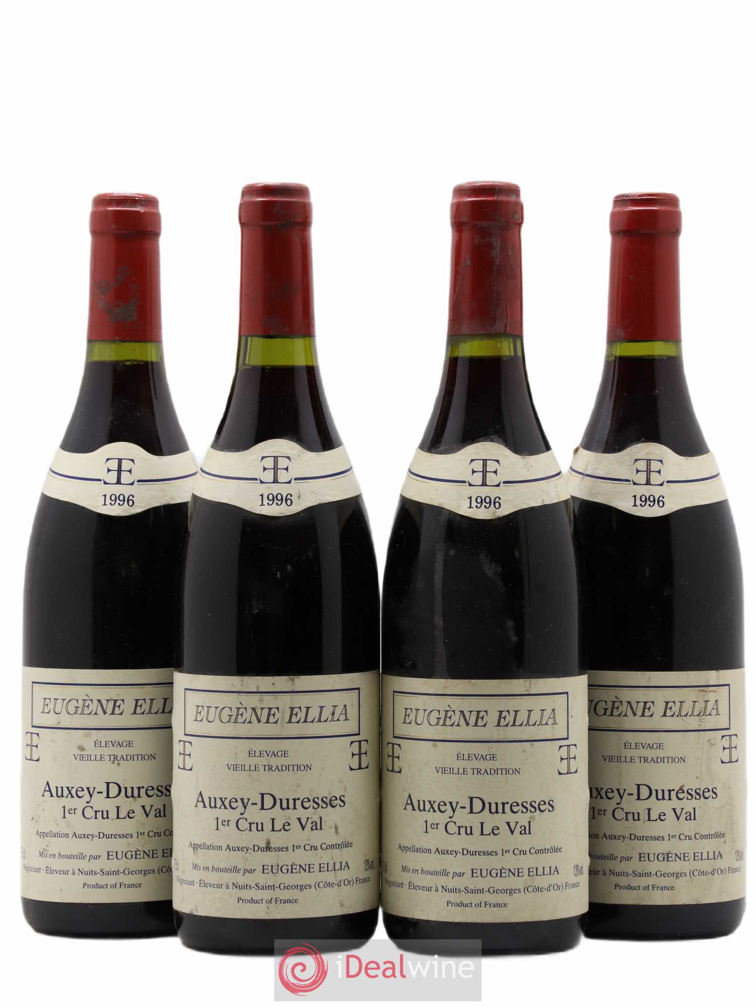 Auxey-Duresses 1er Cru Le Val Eugène Ellia 1996 - Lot de 4 bouteilles - 0