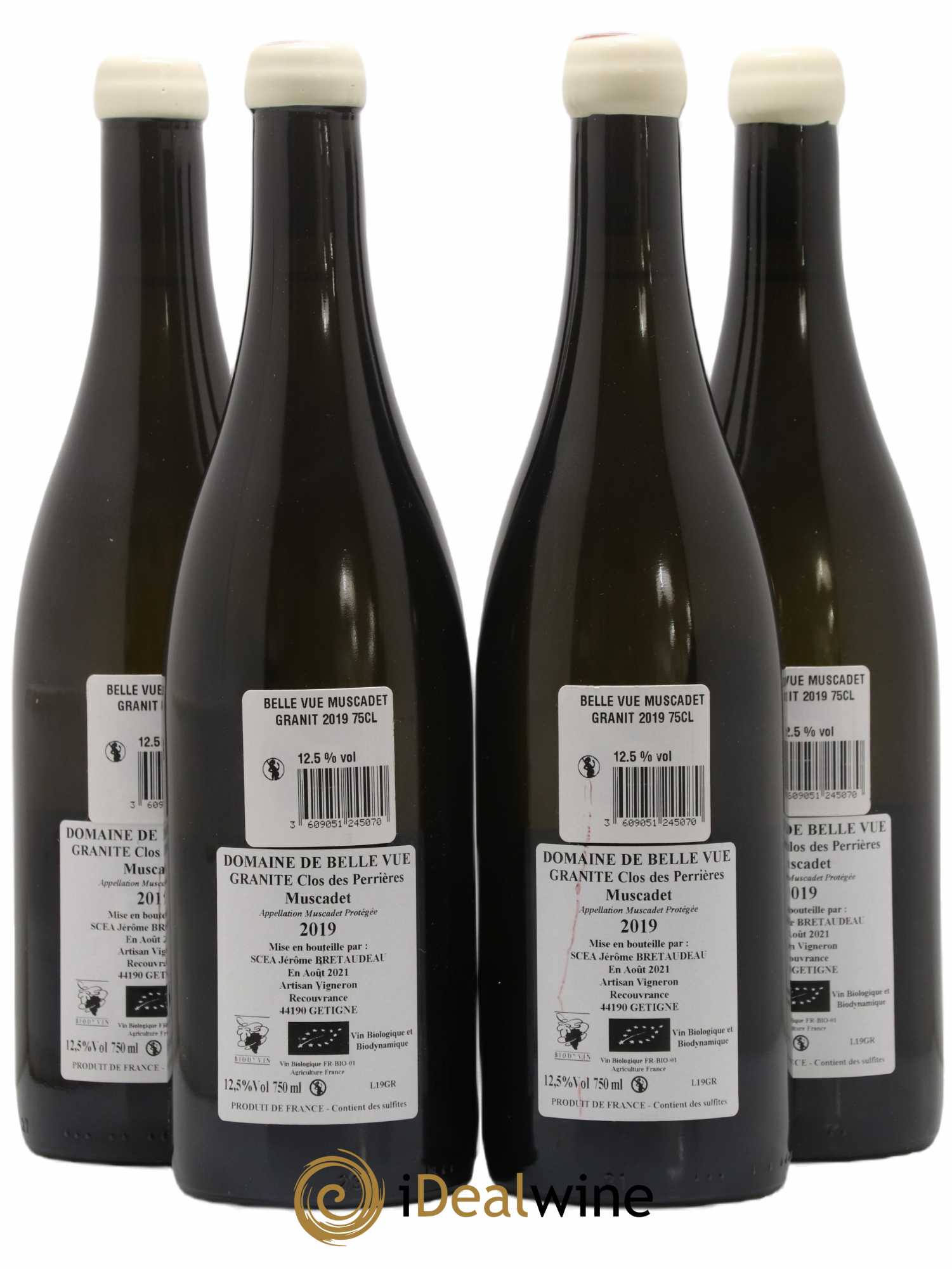 Muscadet-Sèvre-et-Maine Granite Clos des Perrières Jérôme Bretaudeau - Domaine de Bellevue 2019 - Lot de 4 bouteilles - 1