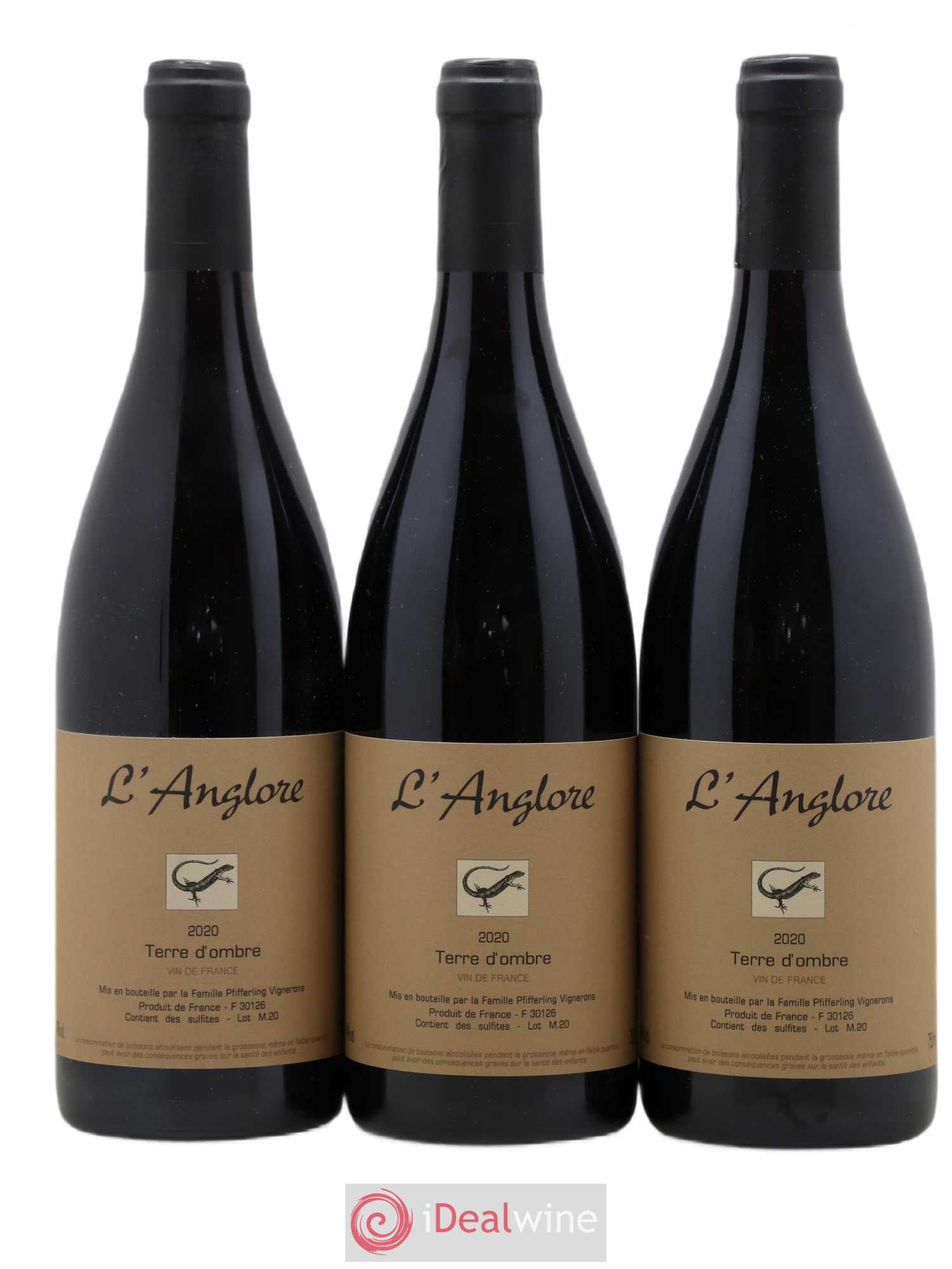 Vin de France Terre d'Ombre L'Anglore 2020 - Lot de 3 bouteilles - 0