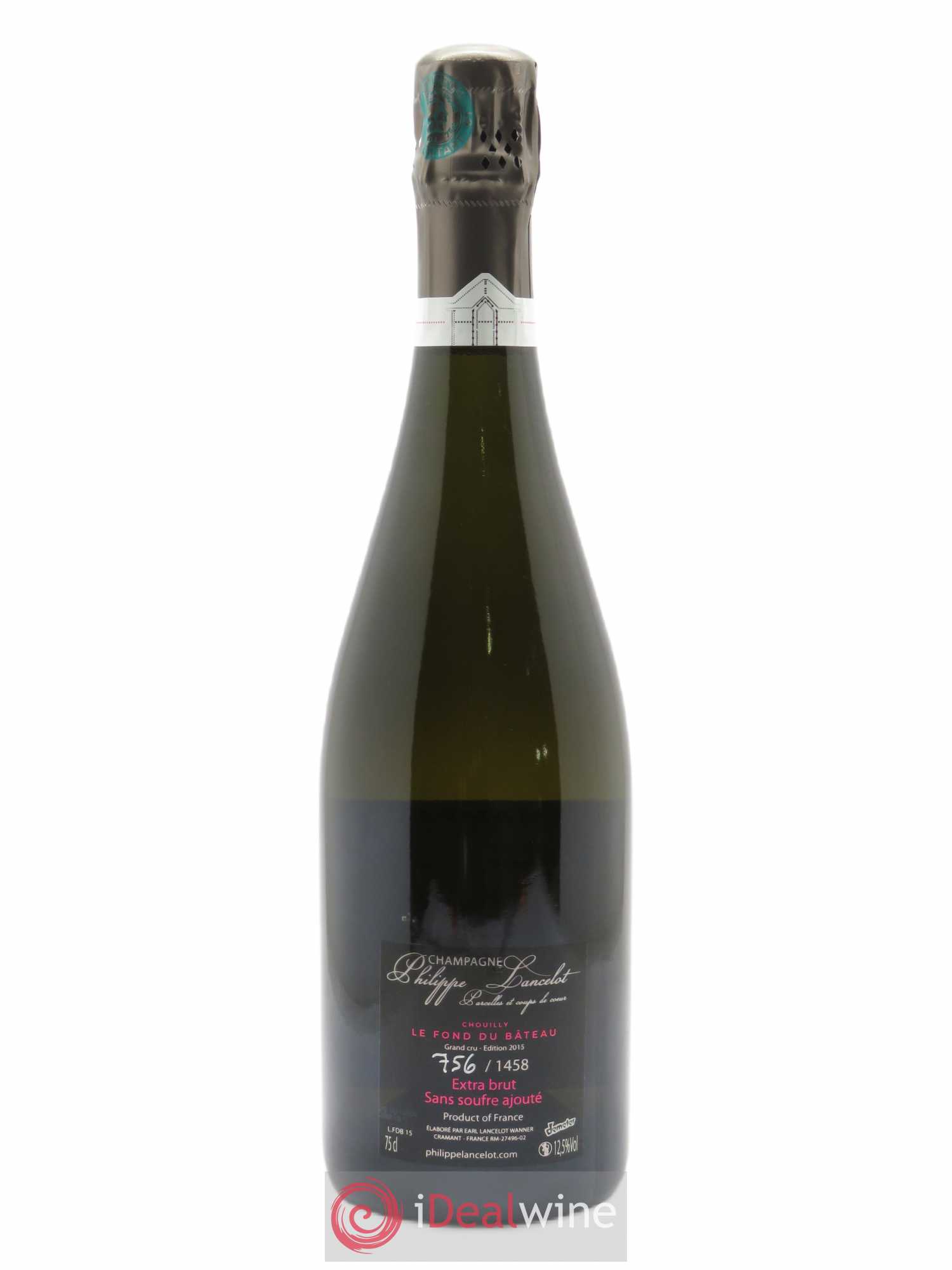 Chouilly Le fond du bateau Brut Nature Philippe Lancelot 2015 - Lot de 1 bouteille - 1