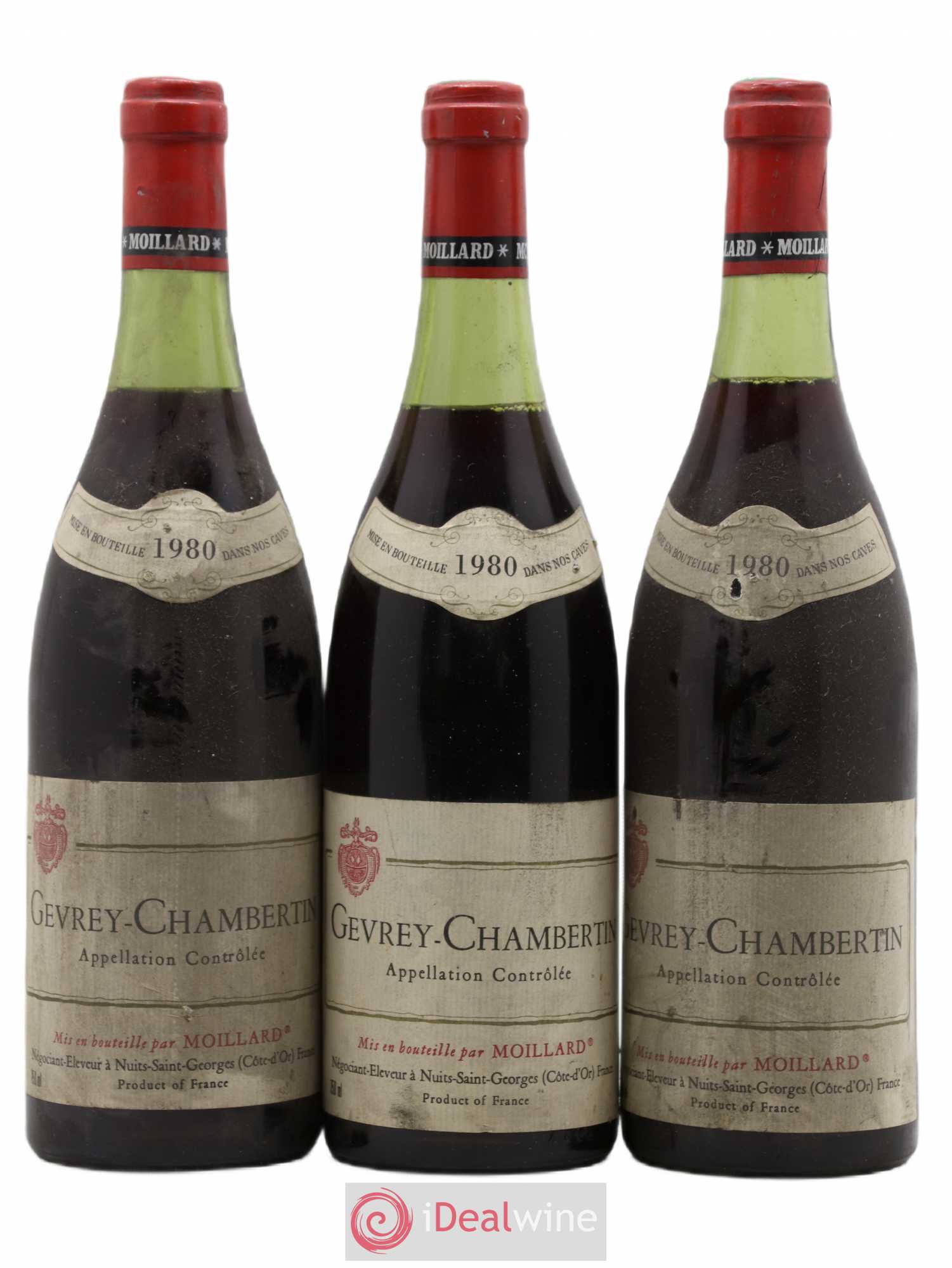 Gevrey-Chambertin Moillard 1980 - Lot de 3 bouteilles - 0