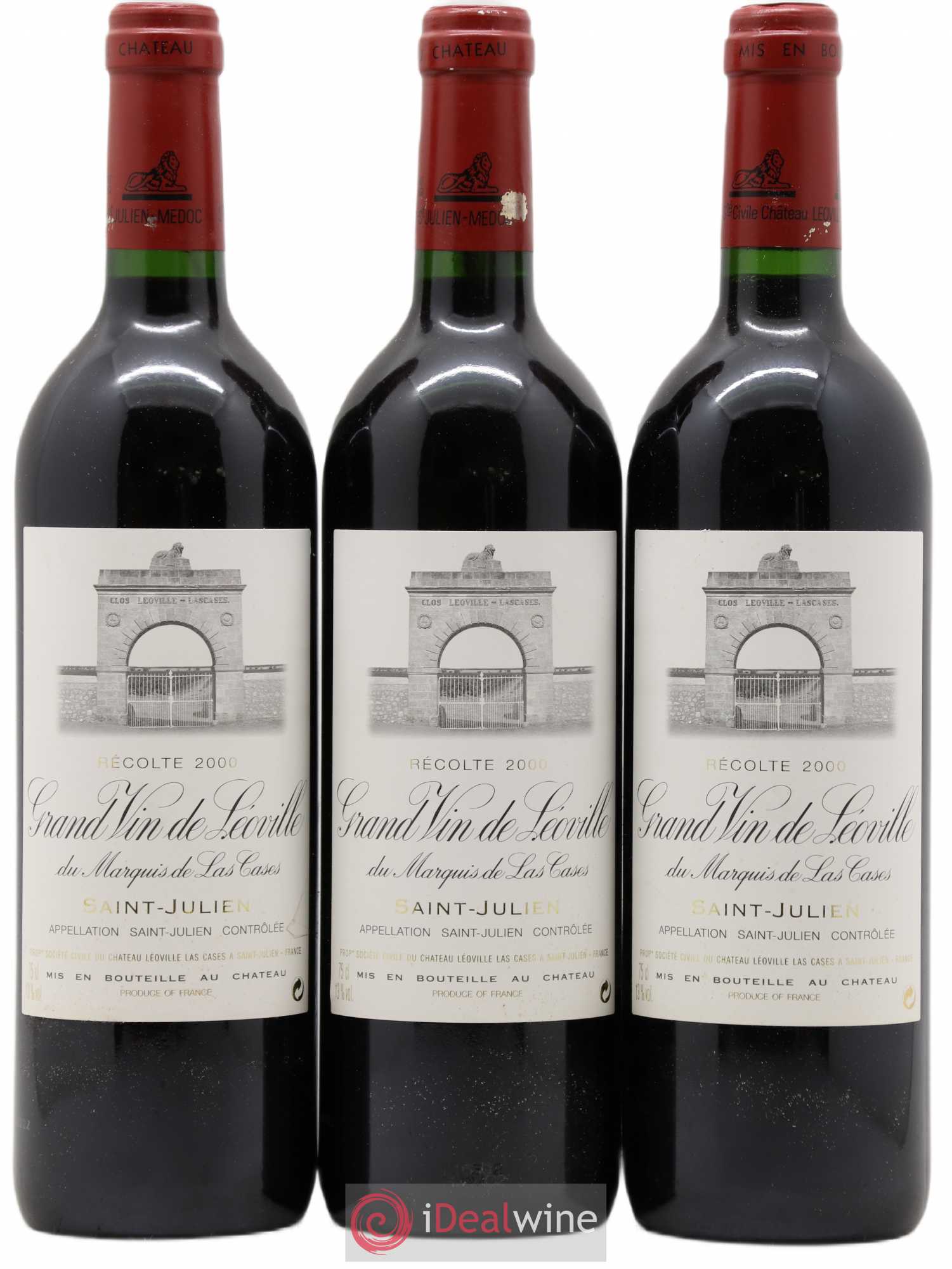 Château Léoville Las Cases 2ème Grand Cru Classé 2000 - Lot de 3 bouteilles - 0