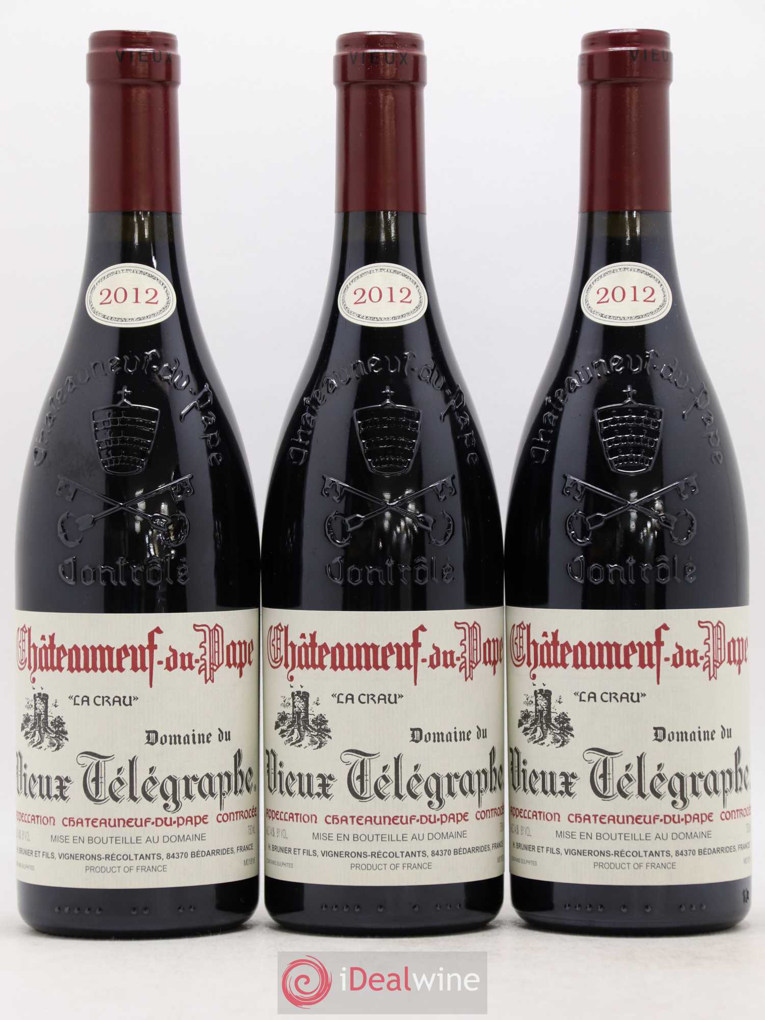 Châteauneuf-du-Pape Vieux Télégraphe (Domaine du) Vignobles Brunier 2012 - Lot de 6 bouteilles - 1