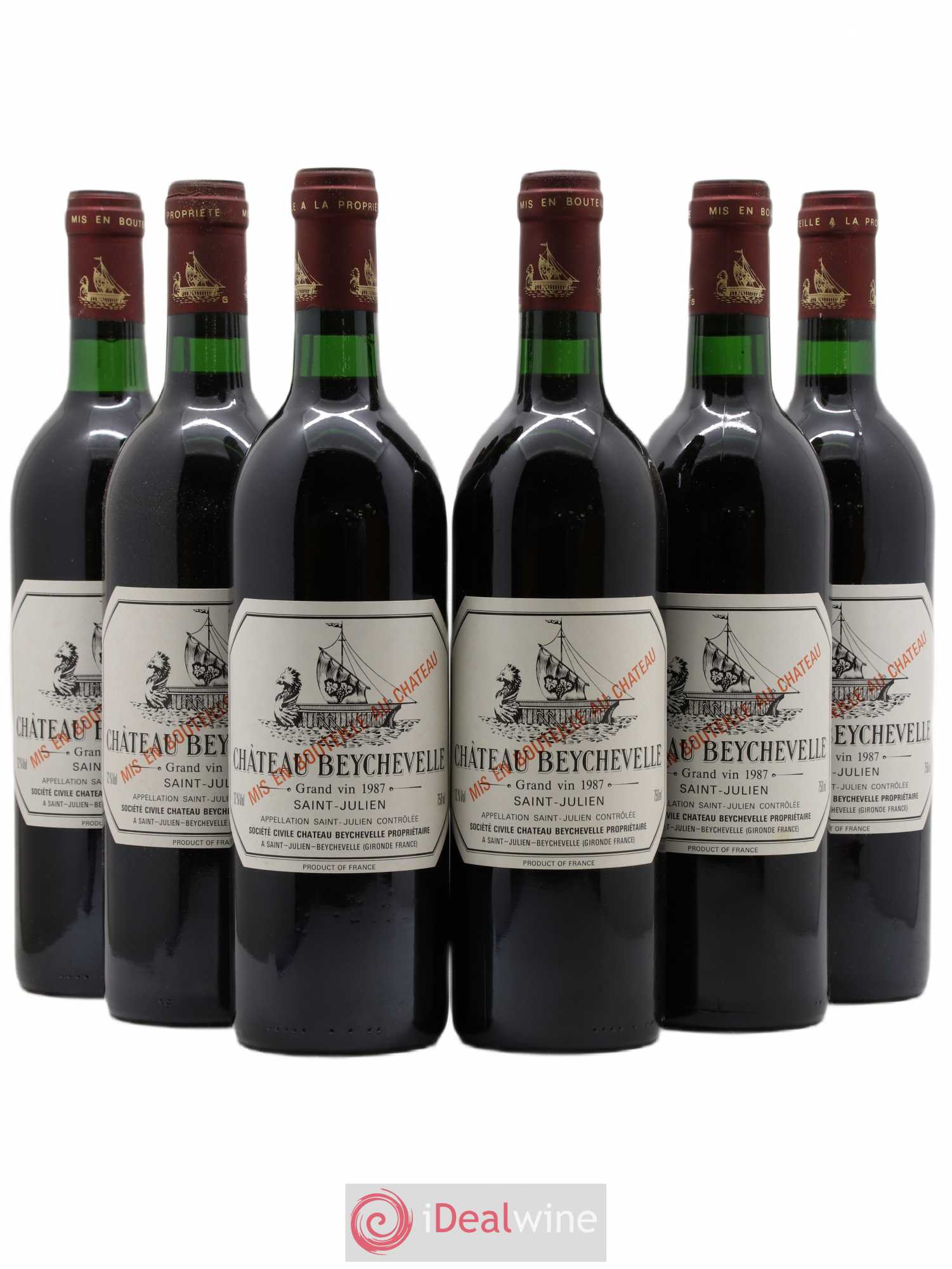 Château Beychevelle 4ème Grand Cru Classé 1987 - Lot de 6 bouteilles - 0