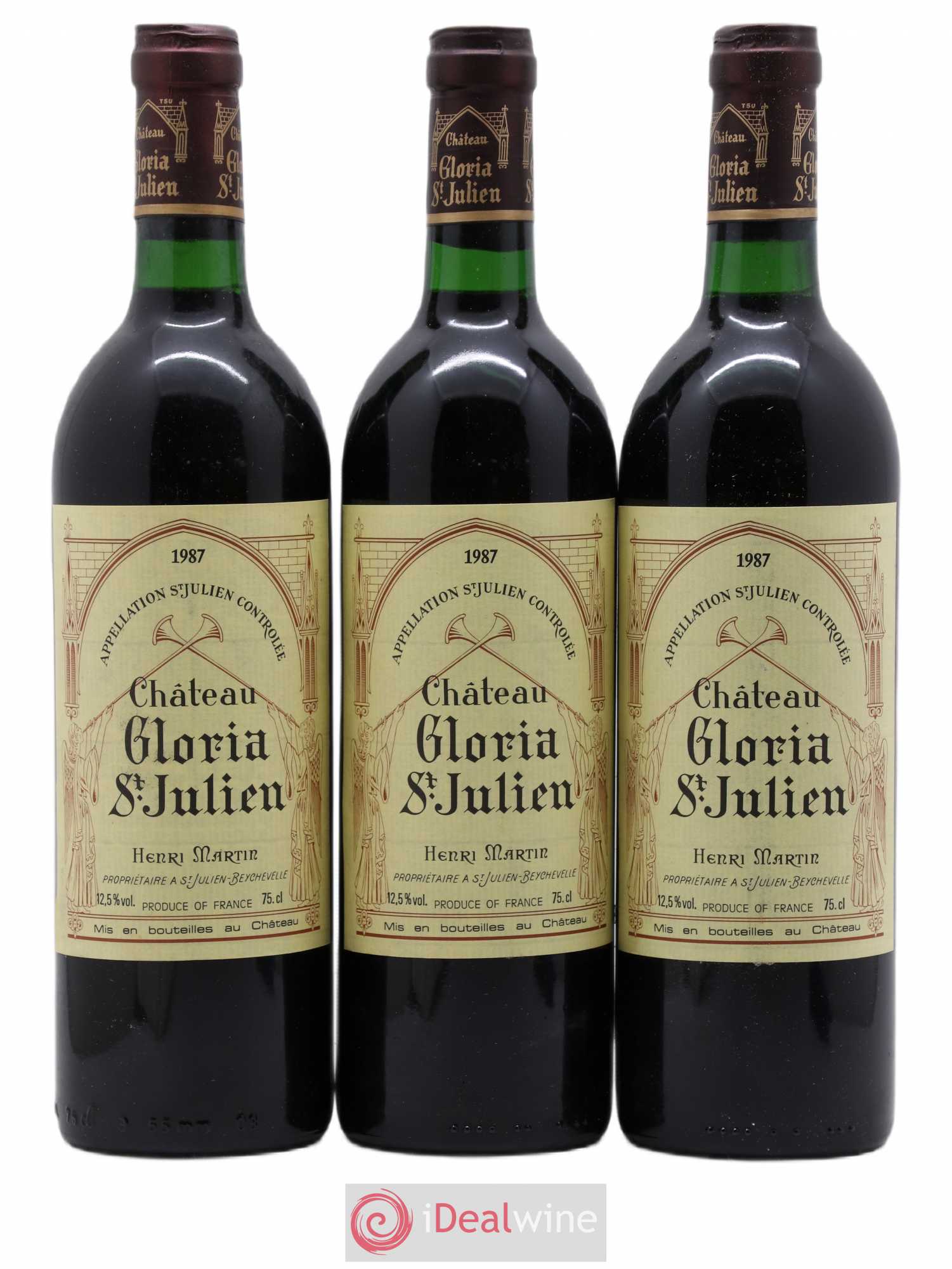 Château Gloria 1987 - Lot de 3 bouteilles - 0