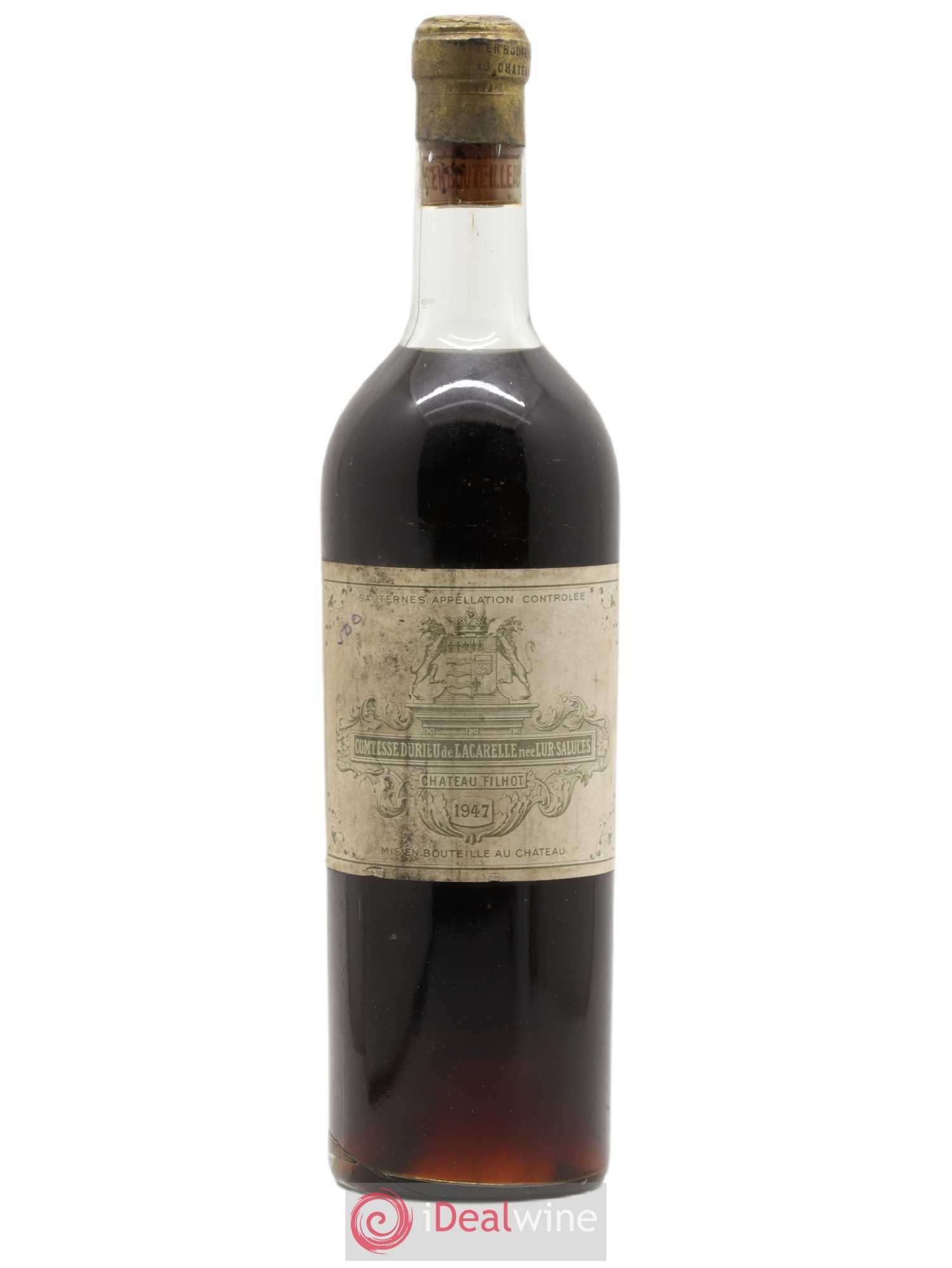 Château Filhot 2ème Grand Cru Classé 1947 - Lotto di 1 bottiglia - 0