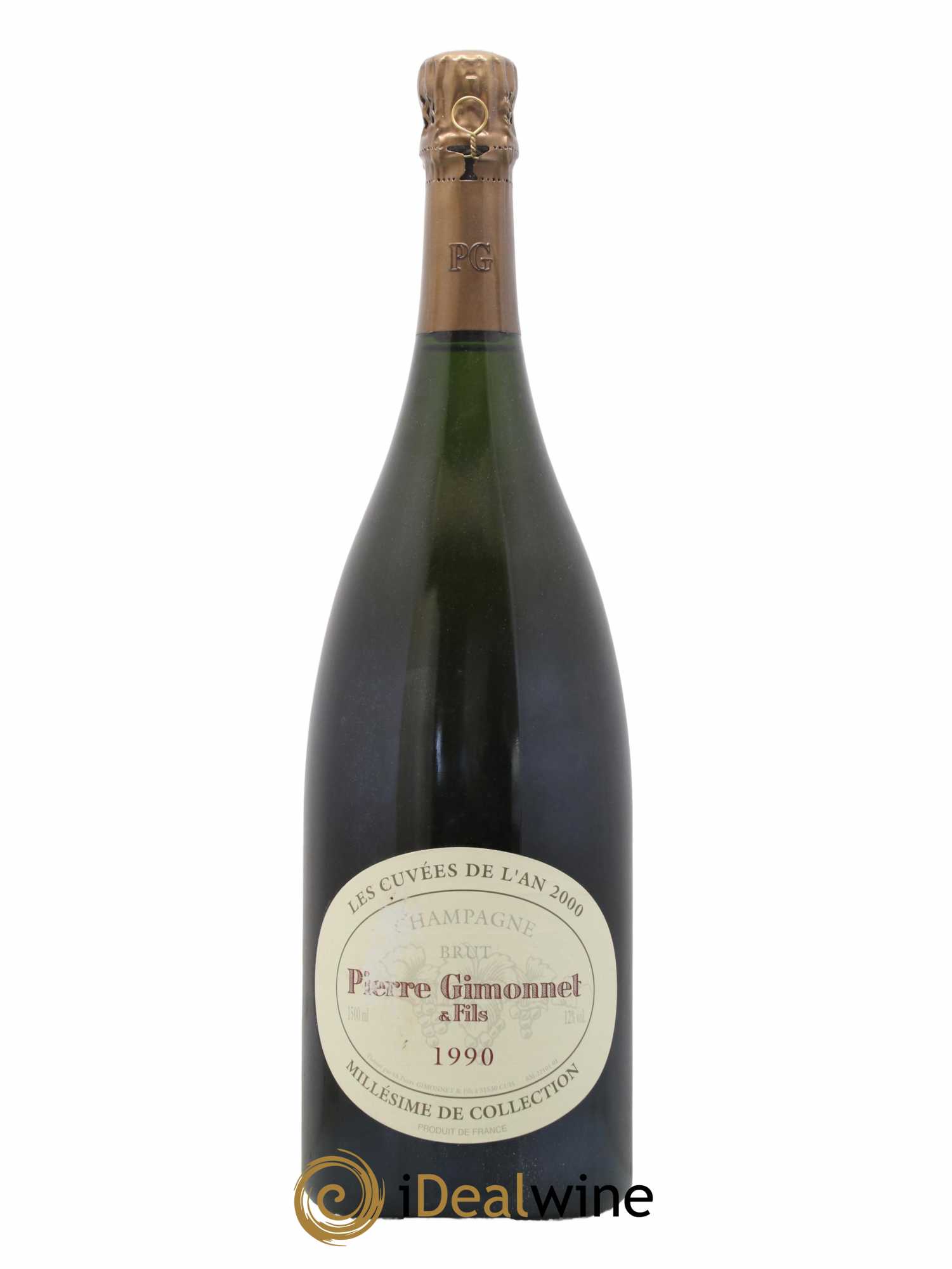 Champagne Brut Les Cuvées de l'An 2000 Millésime de Collection Pierre Gimonnet 1990 - Lot de 1 magnum - 1