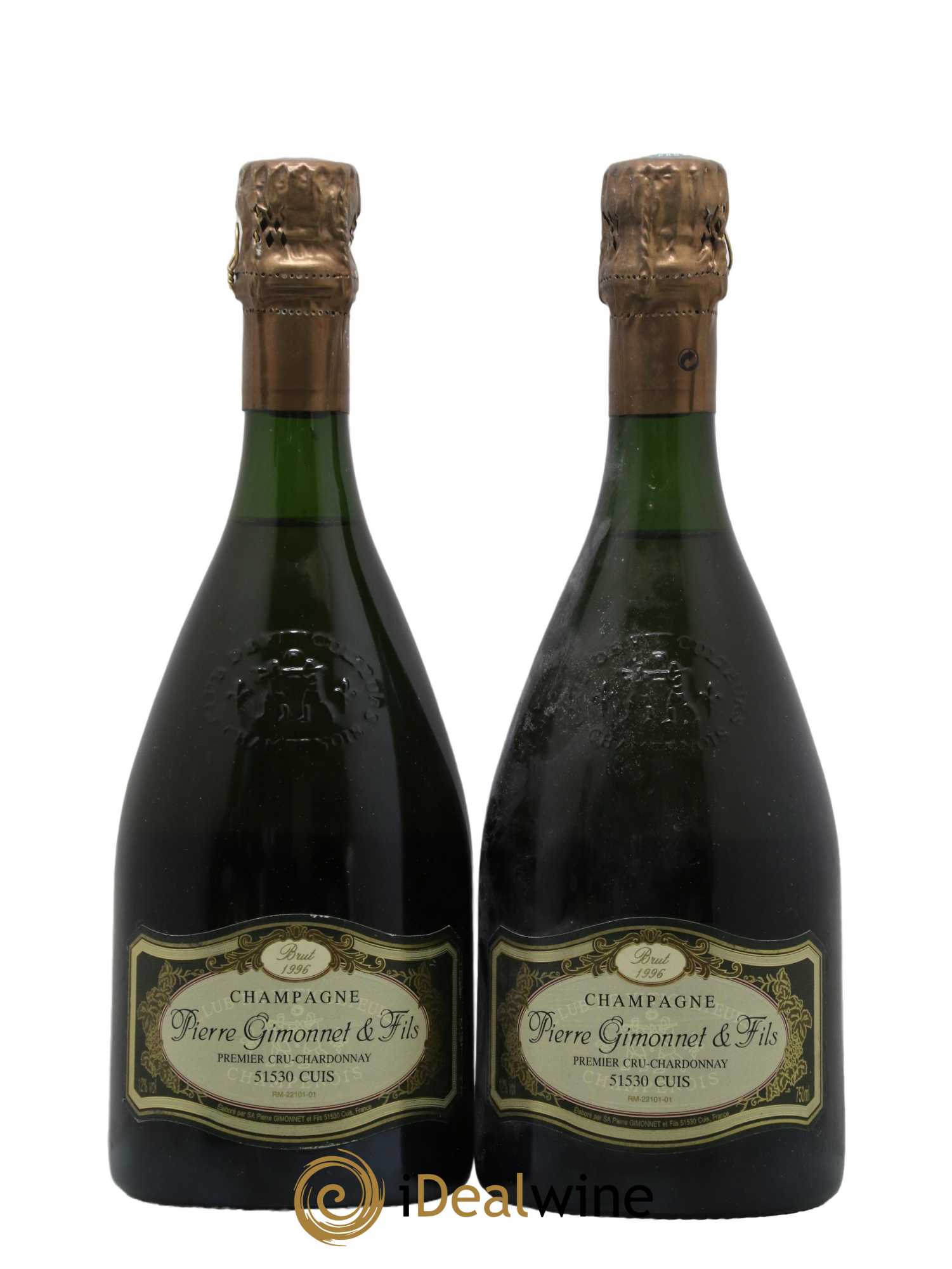 Champagne Premier Cru Pierre Gimonnet & Fils 1996 - Lot de 2 bouteilles - 0