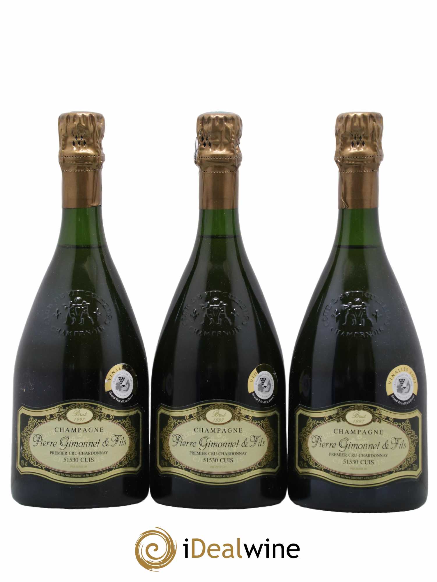 Champagne Premier Cru Pierre Gimonnet & Fils 1997 - Lot de 3 bouteilles - 0