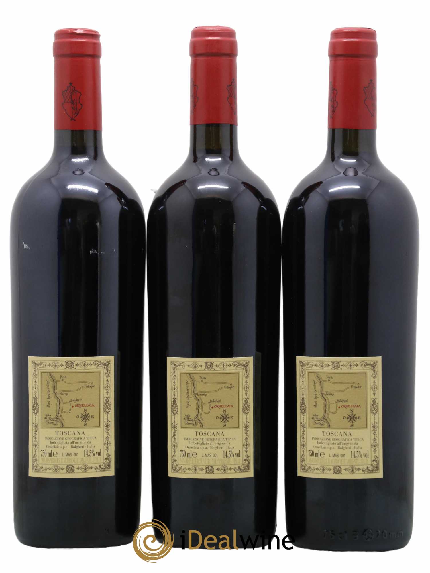 Toscana IGT Tenuta Dell'Ornellaia Masseto Frescobaldi 1997 - Lot de 3 bouteilles - 1