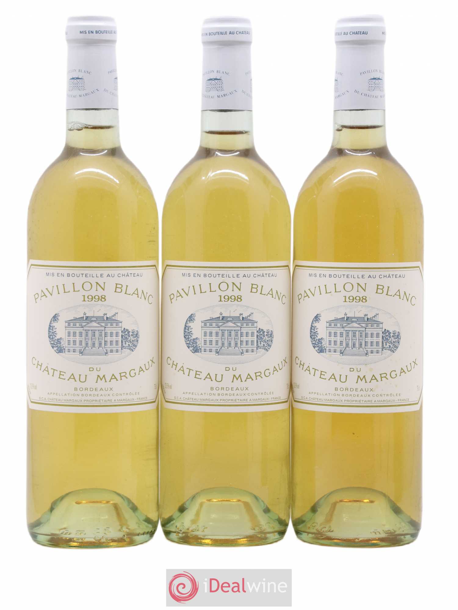Pavillon Blanc du Château Margaux 1998 - Lot de 3 bouteilles - 0