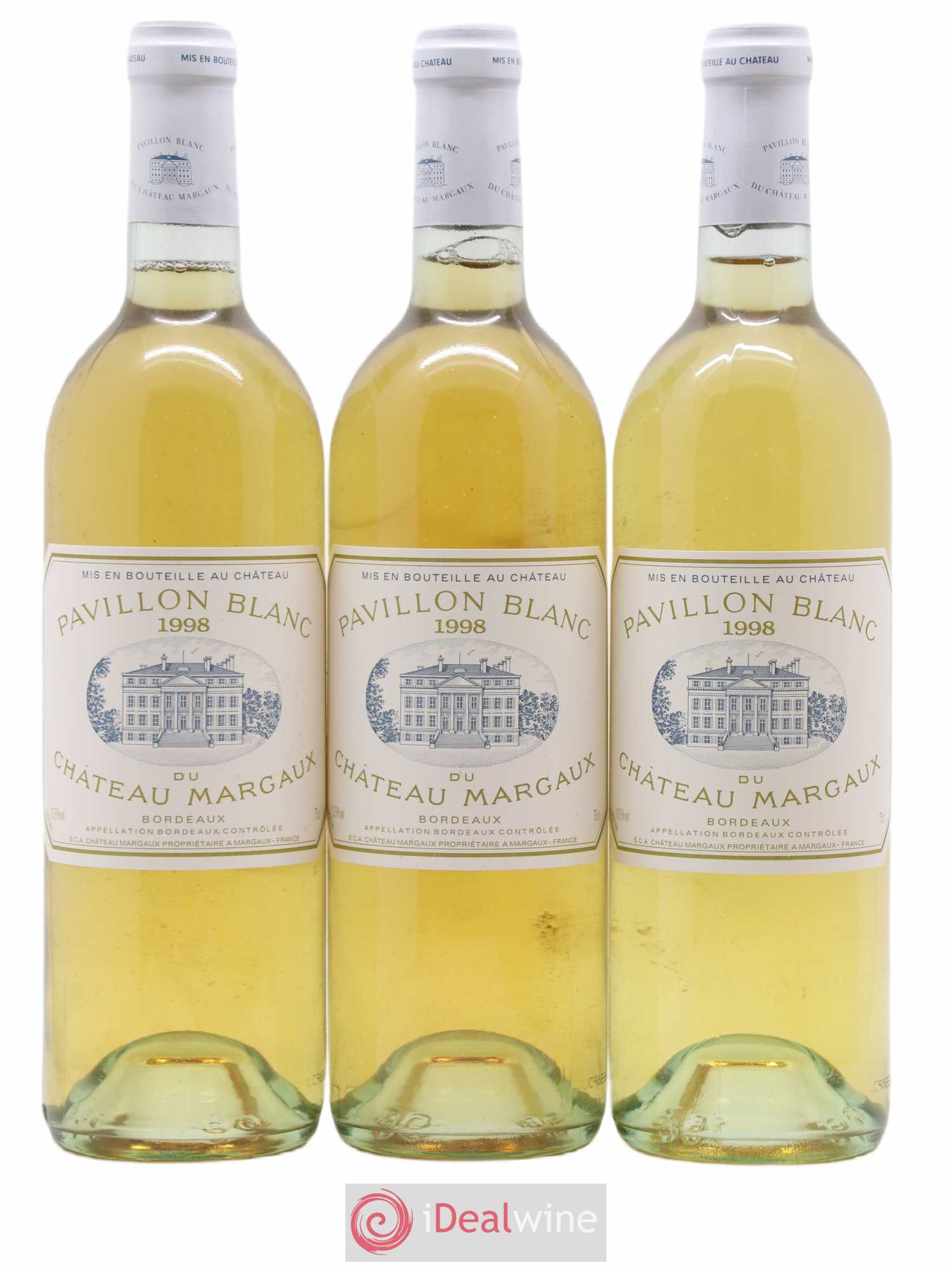 Pavillon Blanc du Château Margaux 1998 - Lot de 3 bouteilles - 0