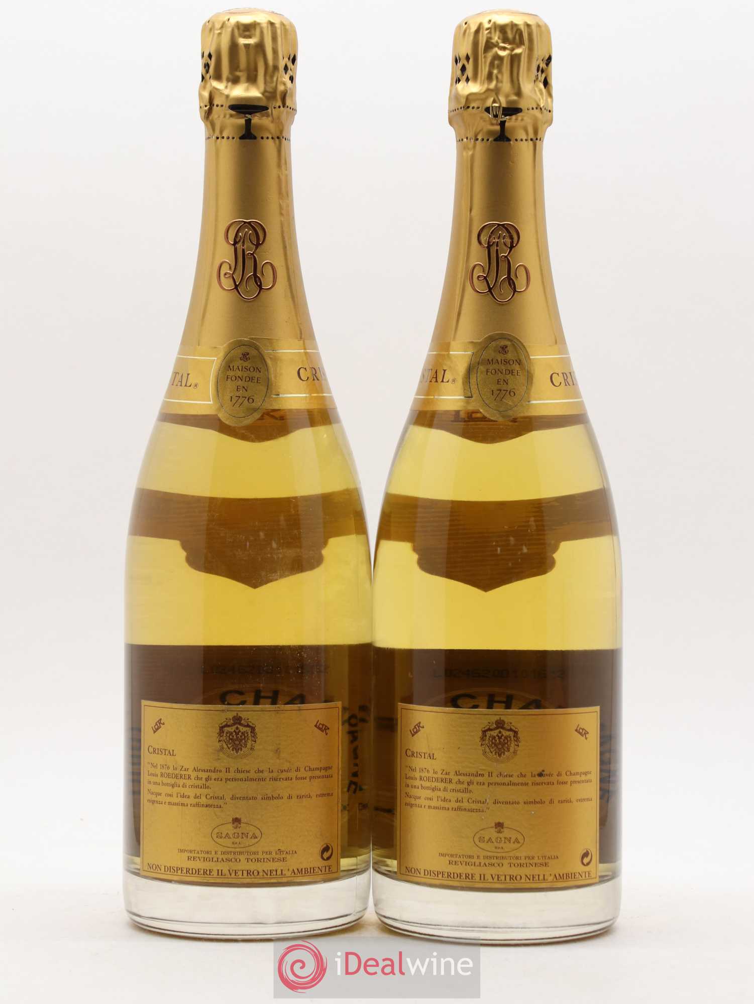 Cristal Louis Roederer 1995 - Lot de 2 bouteilles - 1