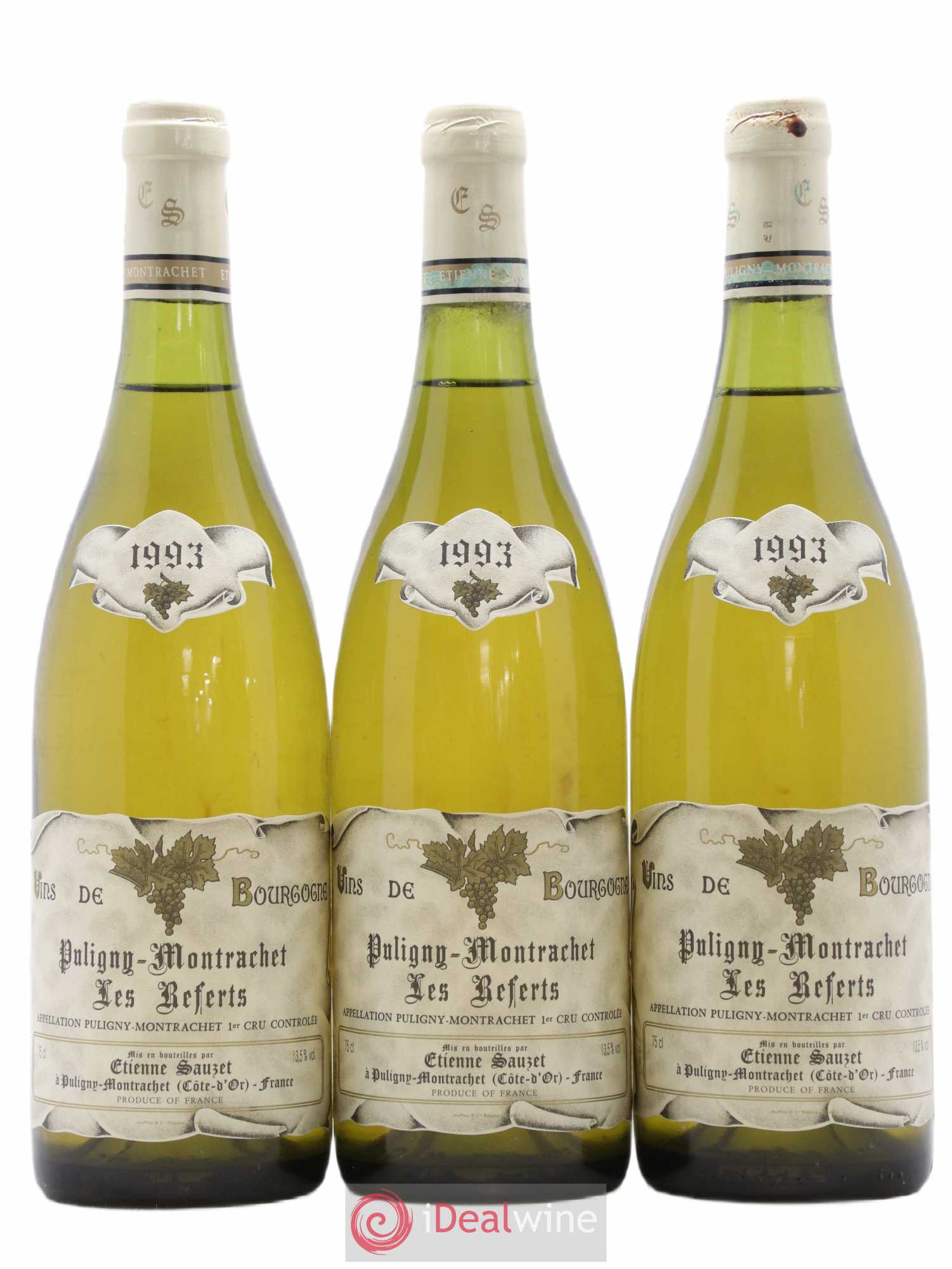 Puligny-Montrachet 1er Cru Les Referts Etienne Sauzet 1993 - Lot de 3 bouteilles - 0