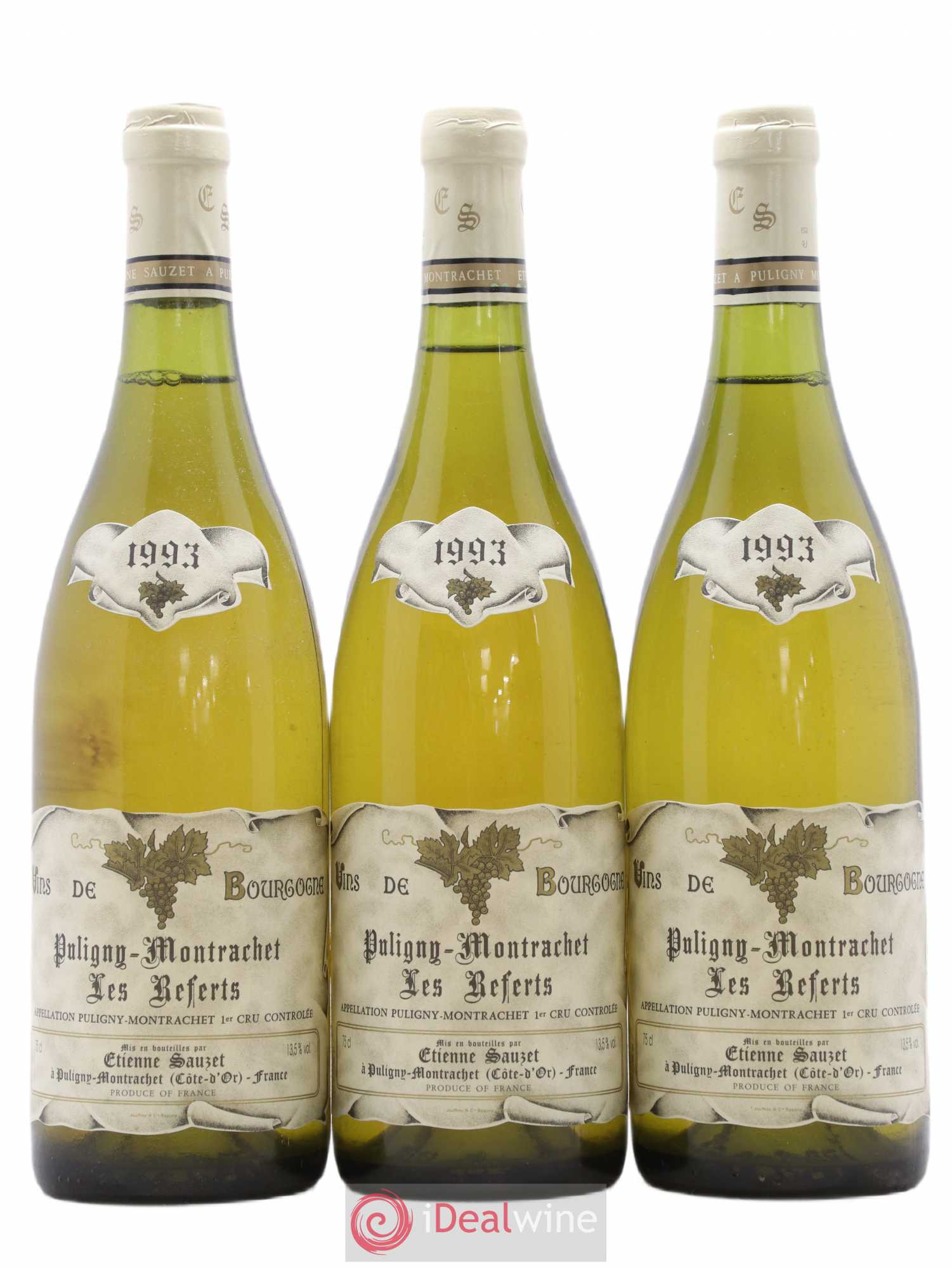 Puligny-Montrachet 1er Cru Les Referts Etienne Sauzet 1993 - Lot de 3 bouteilles - 0