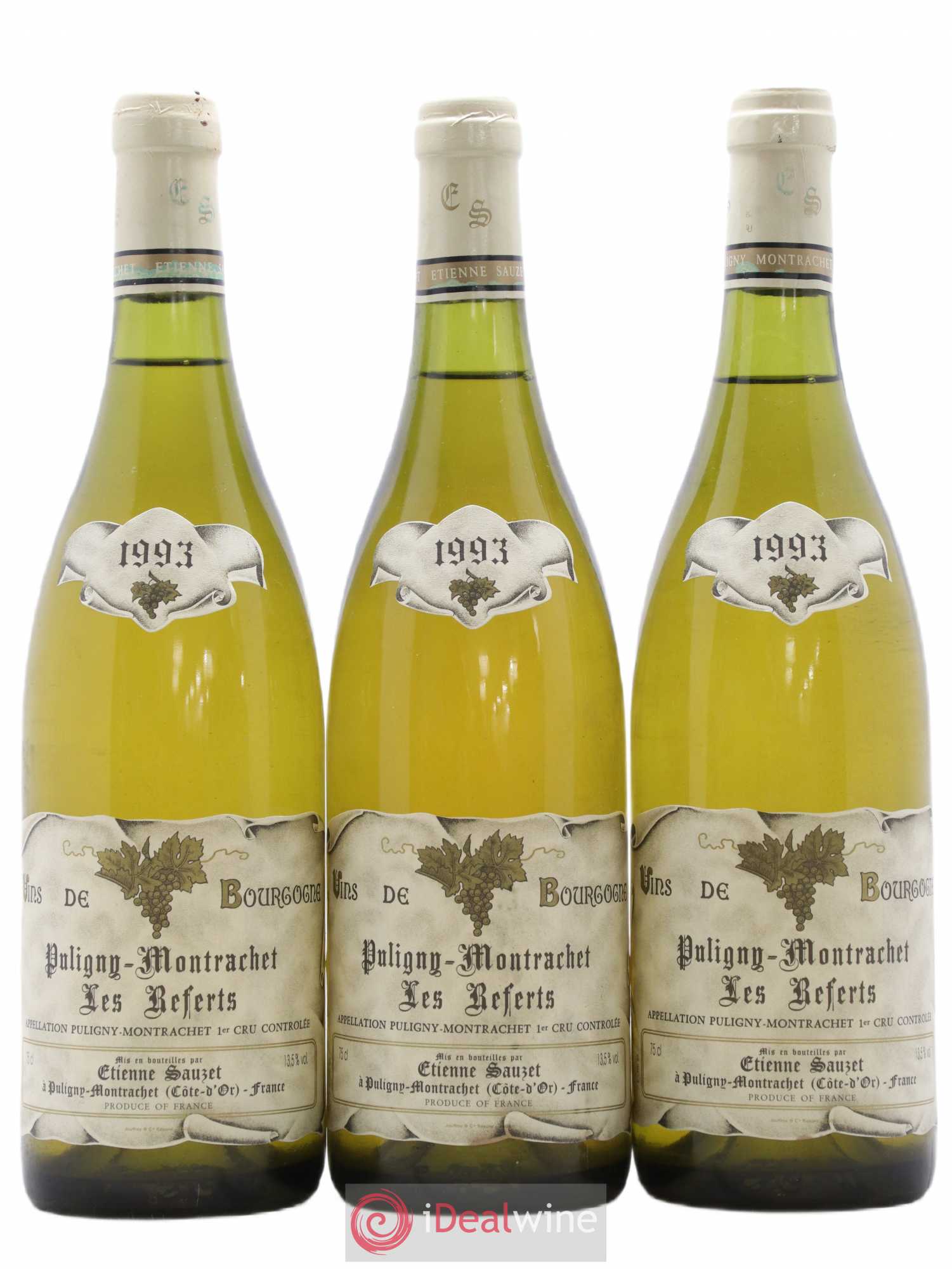 Puligny-Montrachet 1er Cru Les Referts Etienne Sauzet 1993 - Lot de 3 bouteilles - 0
