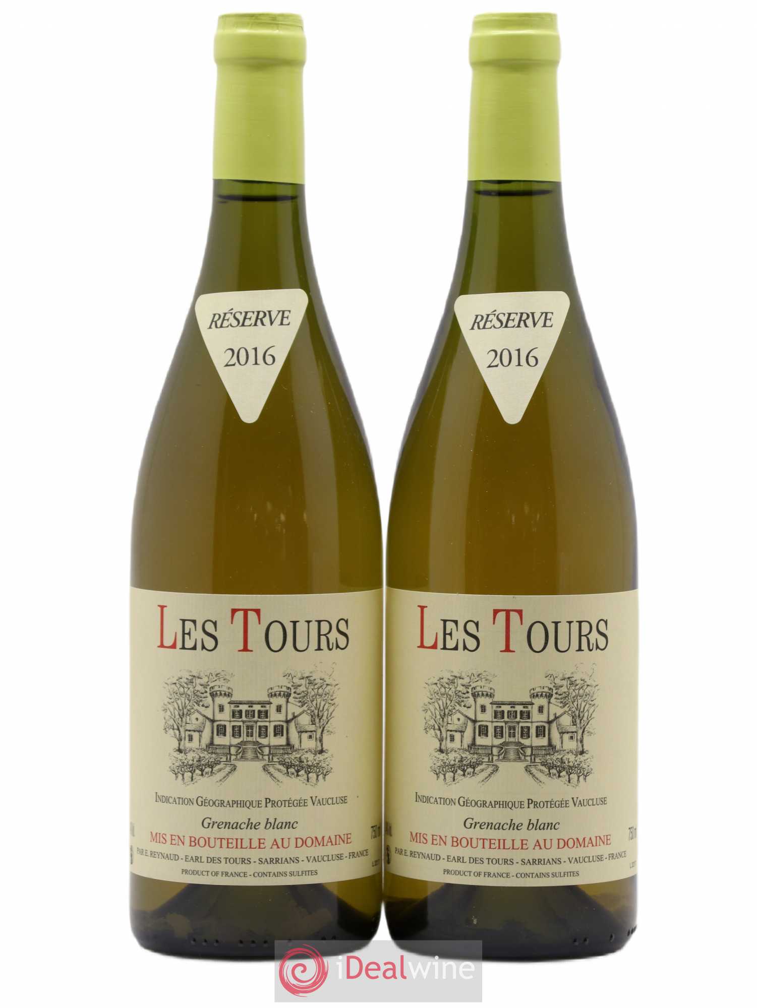 Vaucluse (Vin de Pays de Vaucluse) Les Tours Grenache Blanc Emmanuel Reynaud 2016 - Lot de 2 bouteilles - 0