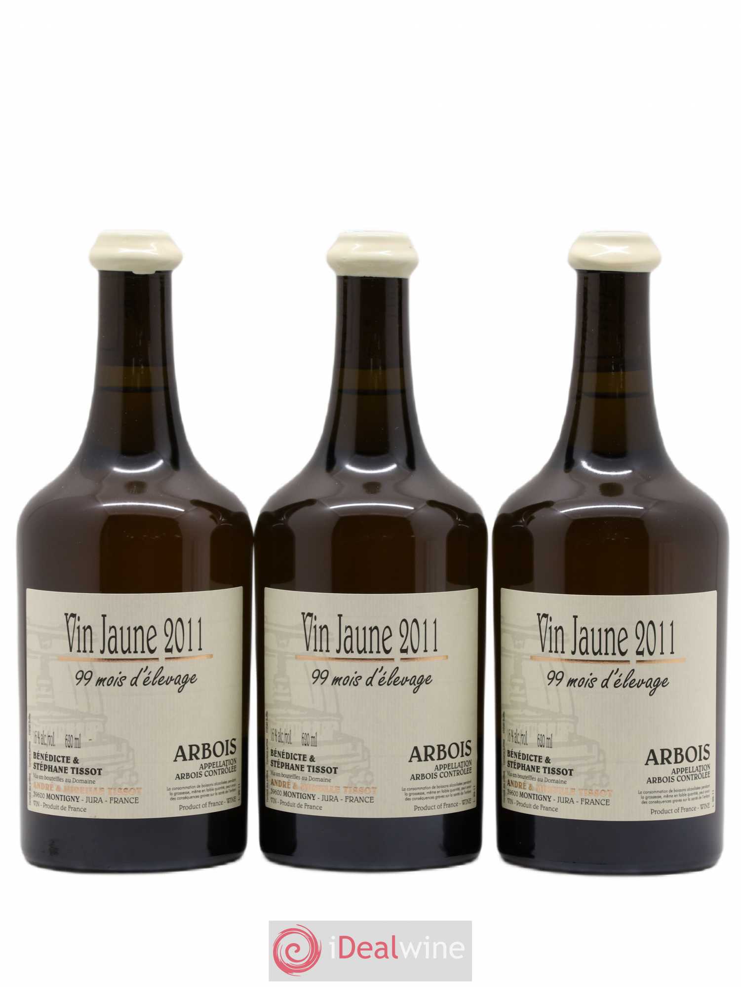 Arbois Vin Jaune 99 mois d'élevage Bénédicte et Stéphane Tissot 2011 - Posten von 3 Flaschen - 0