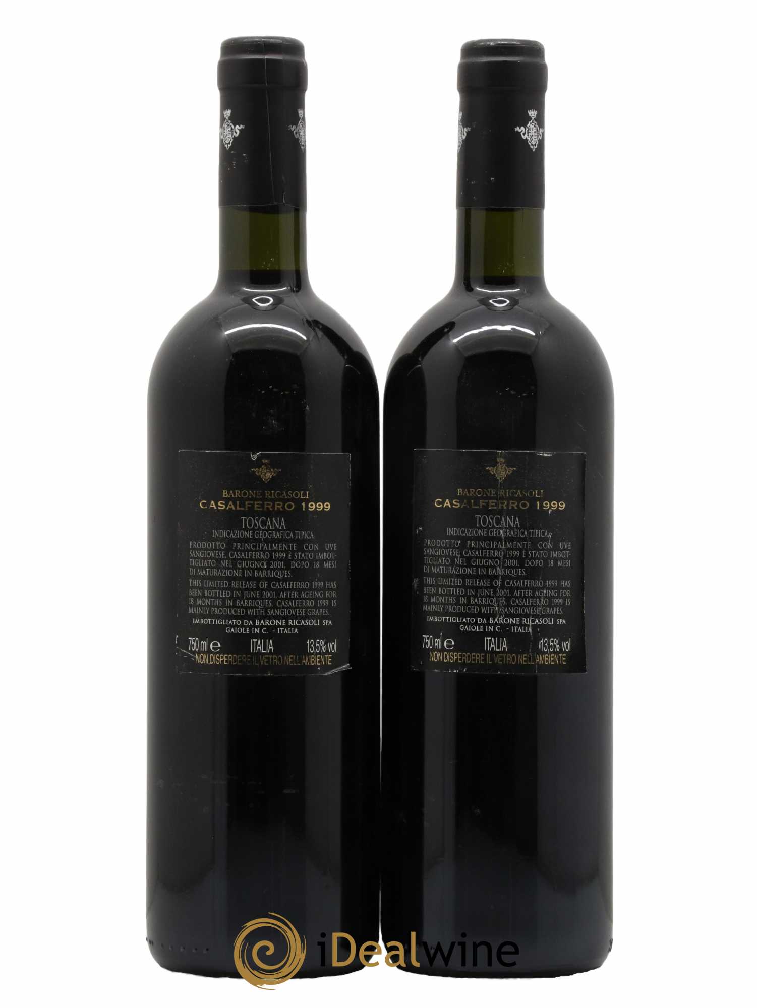 Toscana IGT Barone Ricasoli Casalferro 1999 - Posten von 2 Flaschen - 1