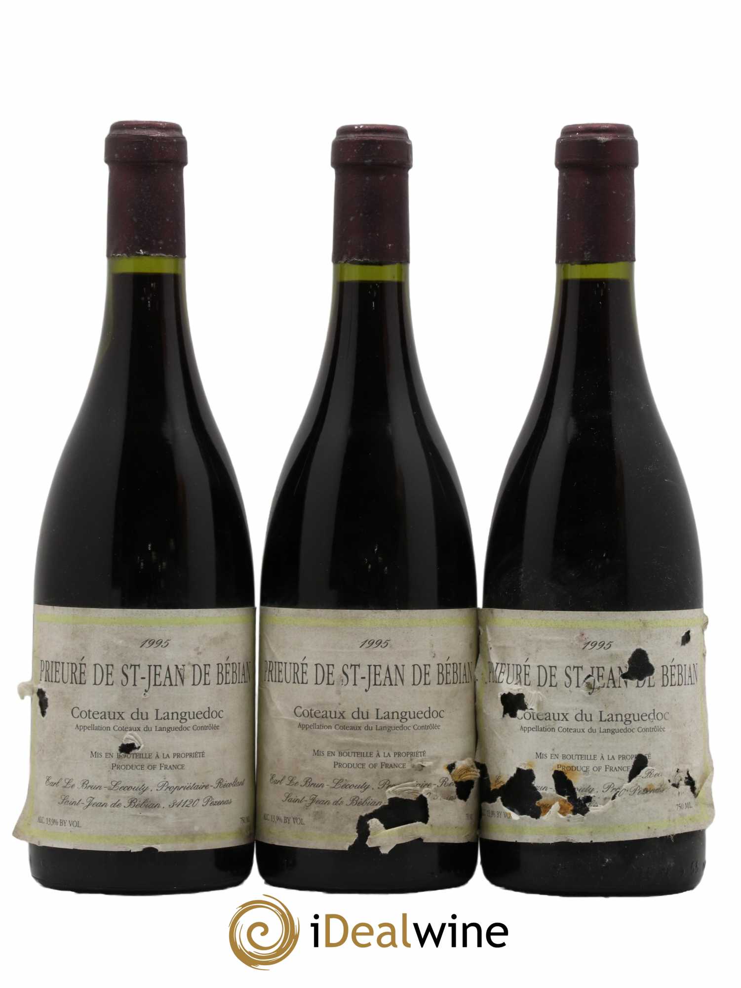 Languedoc Prieuré St-Jean de Bébian 1995 - Lot de 3 bouteilles - 0