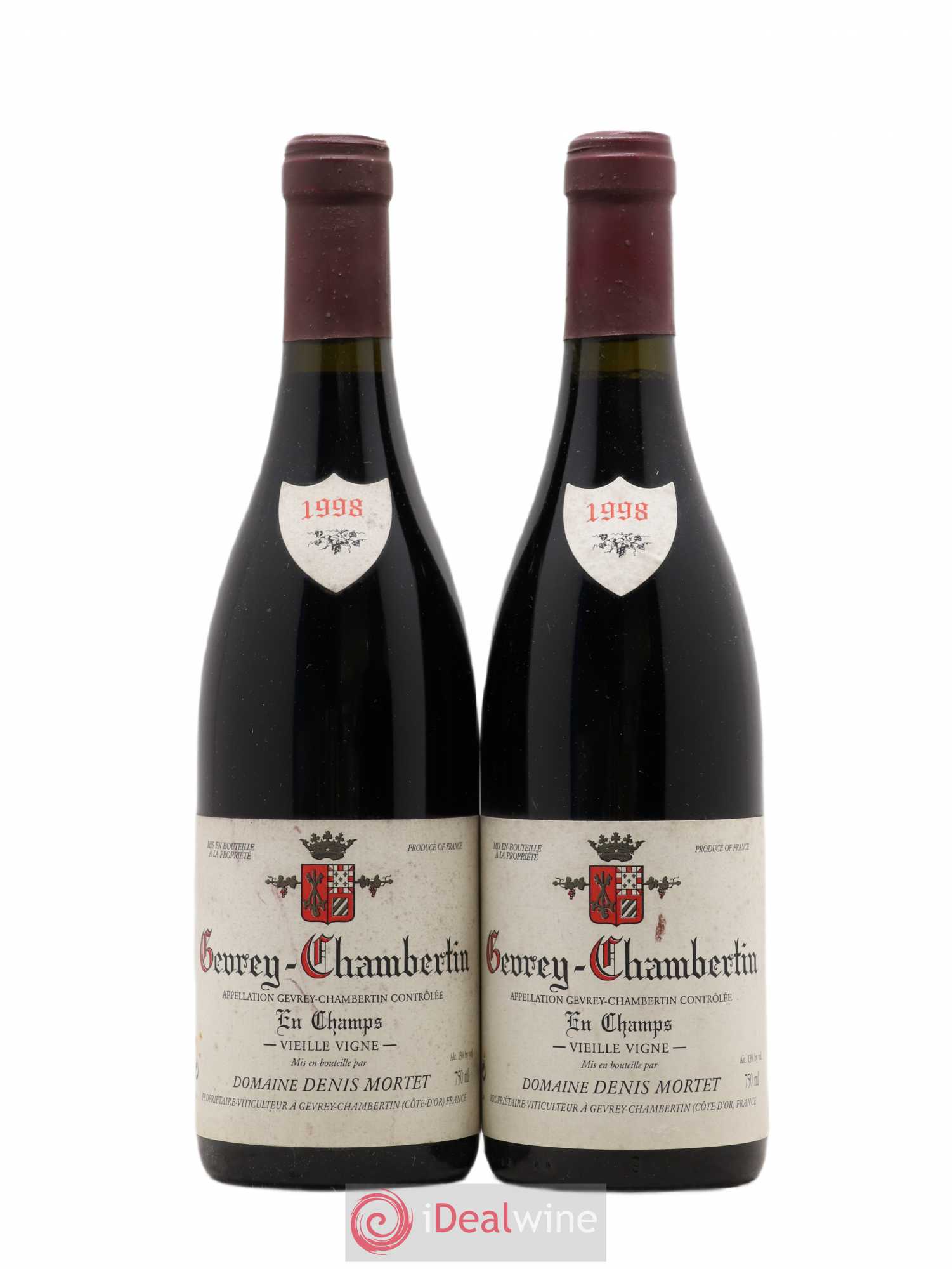 Gevrey-Chambertin En Champs Vieille Vigne Denis Mortet (Domaine) 1998 - Lot de 2 bouteilles - 0