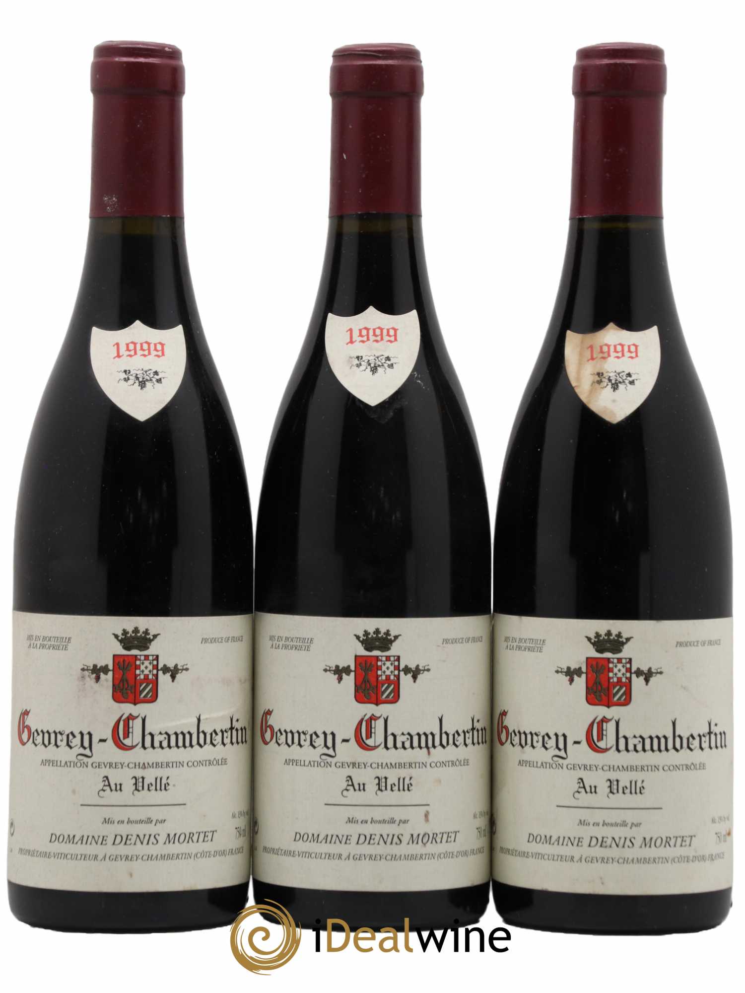 Gevrey-Chambertin Au Vellé Denis Mortet (Domaine) 1999 - Lot de 3 bouteilles - 0