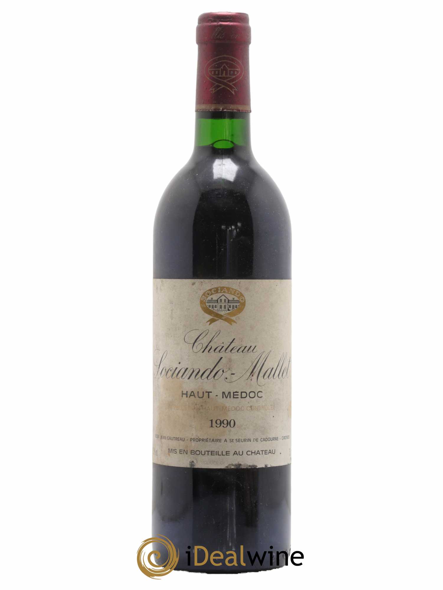 Château Sociando Mallet 1990 - Lot de 1 bouteille - 0