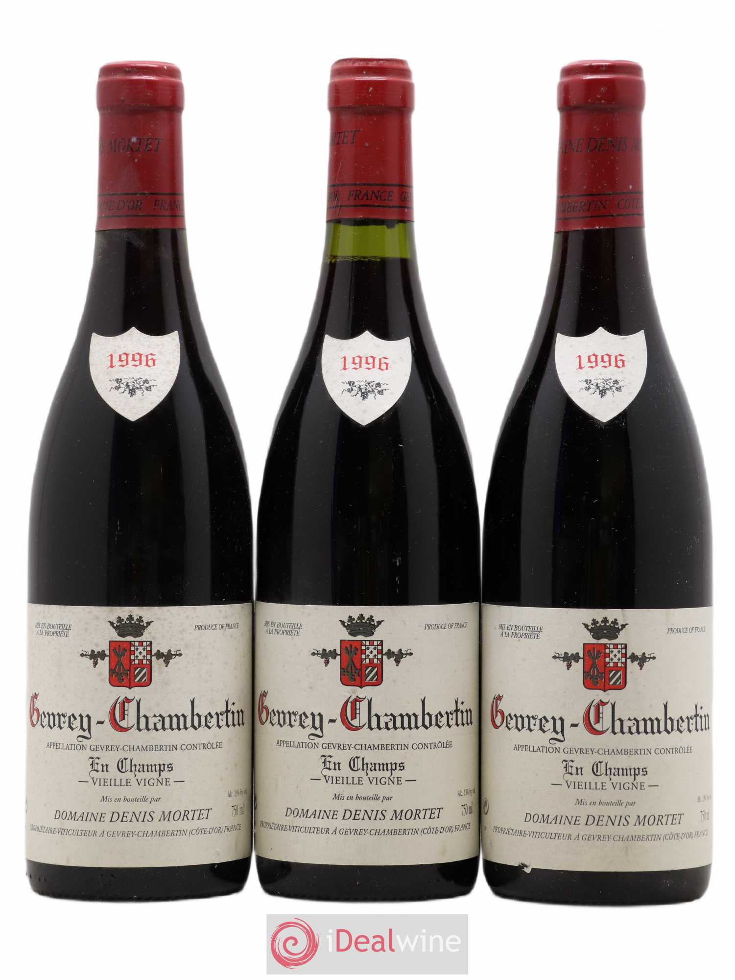 Gevrey-Chambertin En Champs Vieille Vigne Denis Mortet (Domaine) 1996 - Lot de 3 bouteilles - 0