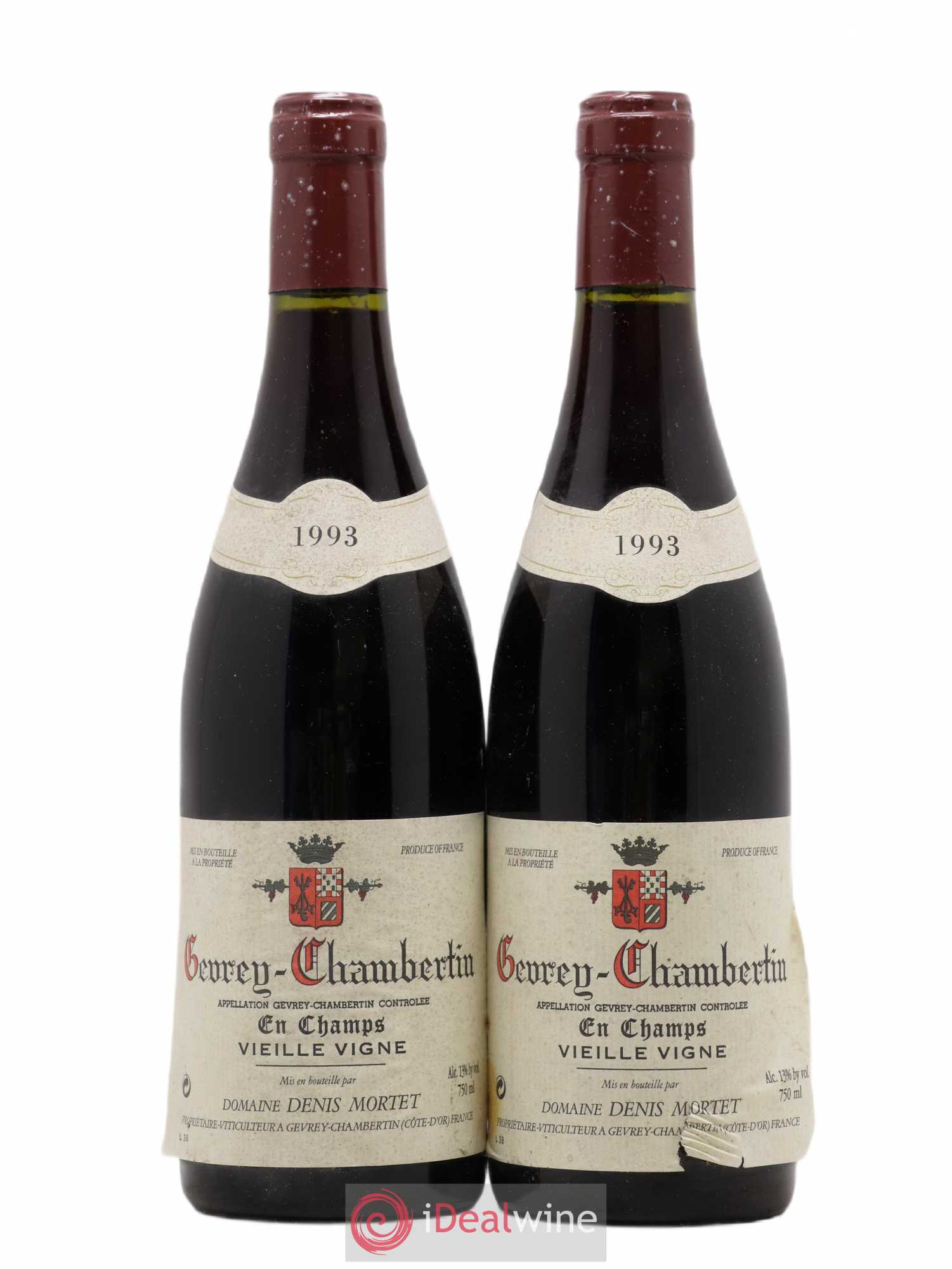 Gevrey-Chambertin En Champs Vieille Vigne Denis Mortet (Domaine) 1993 - Lot de 2 bouteilles - 0