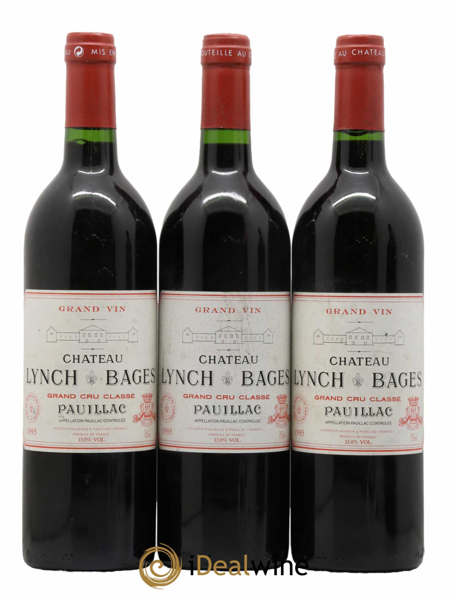 Château Lynch Bages 5ème Grand Cru Classé 1995 - Lot de 3 bouteilles - 0