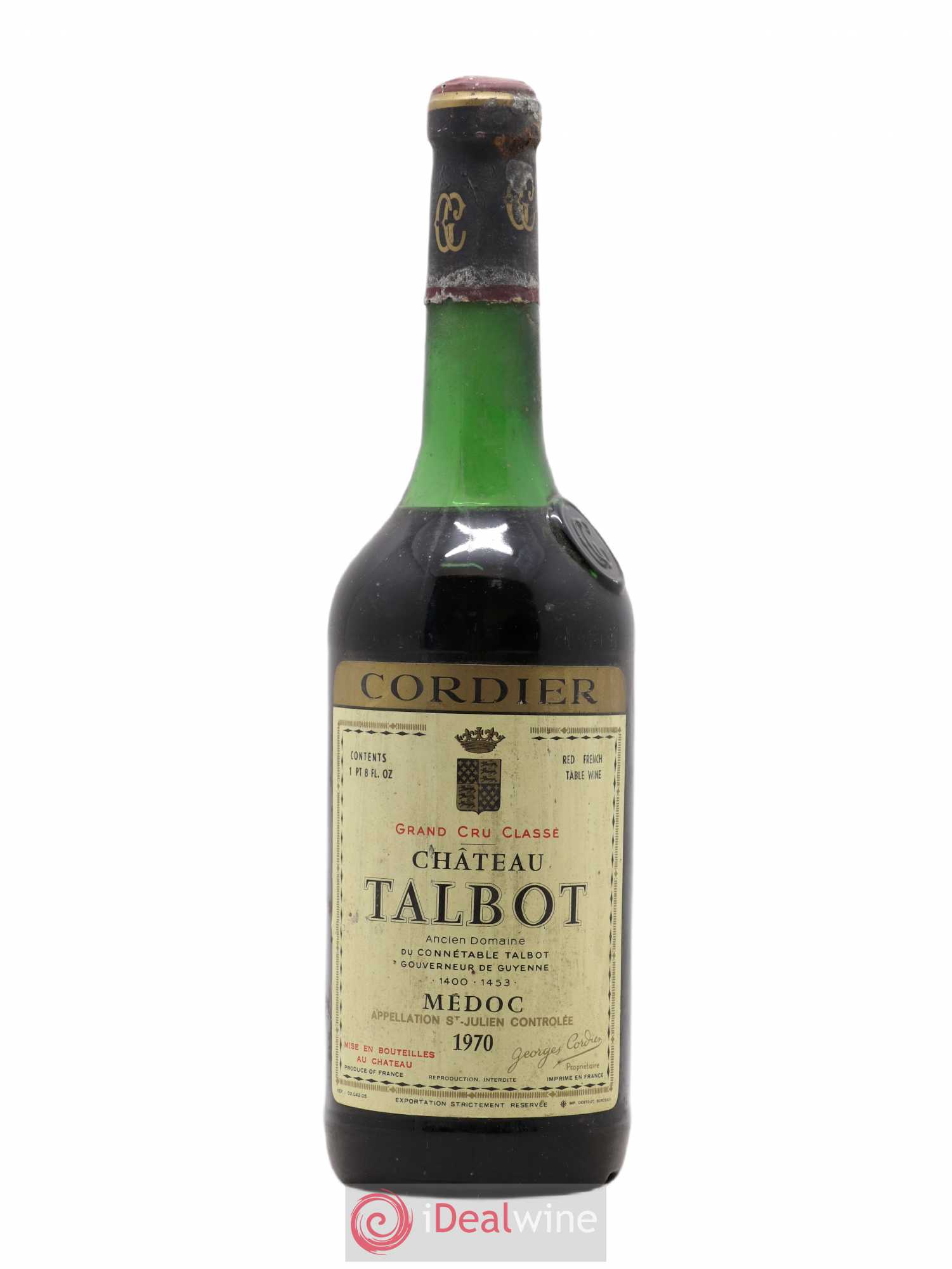 Château Talbot 4ème Grand Cru Classé 1970 - Lot de 1 bouteille - 0