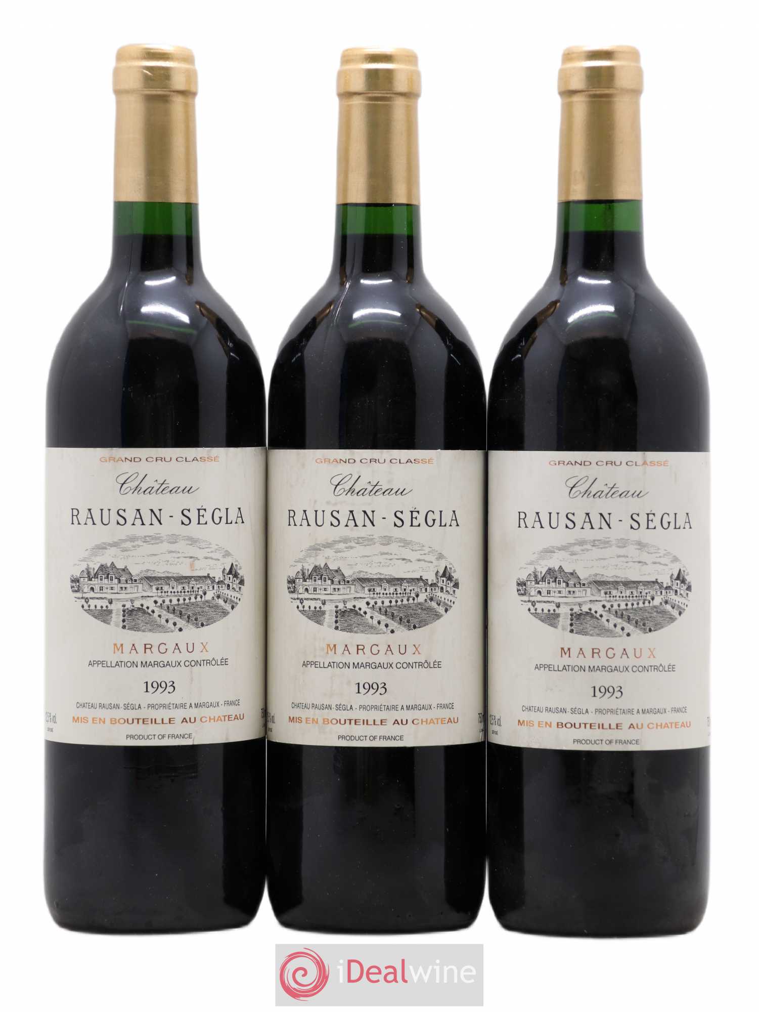 Château Rauzan Ségla Grand Cru Classé 1993 - Lot de 3 bouteilles - 0
