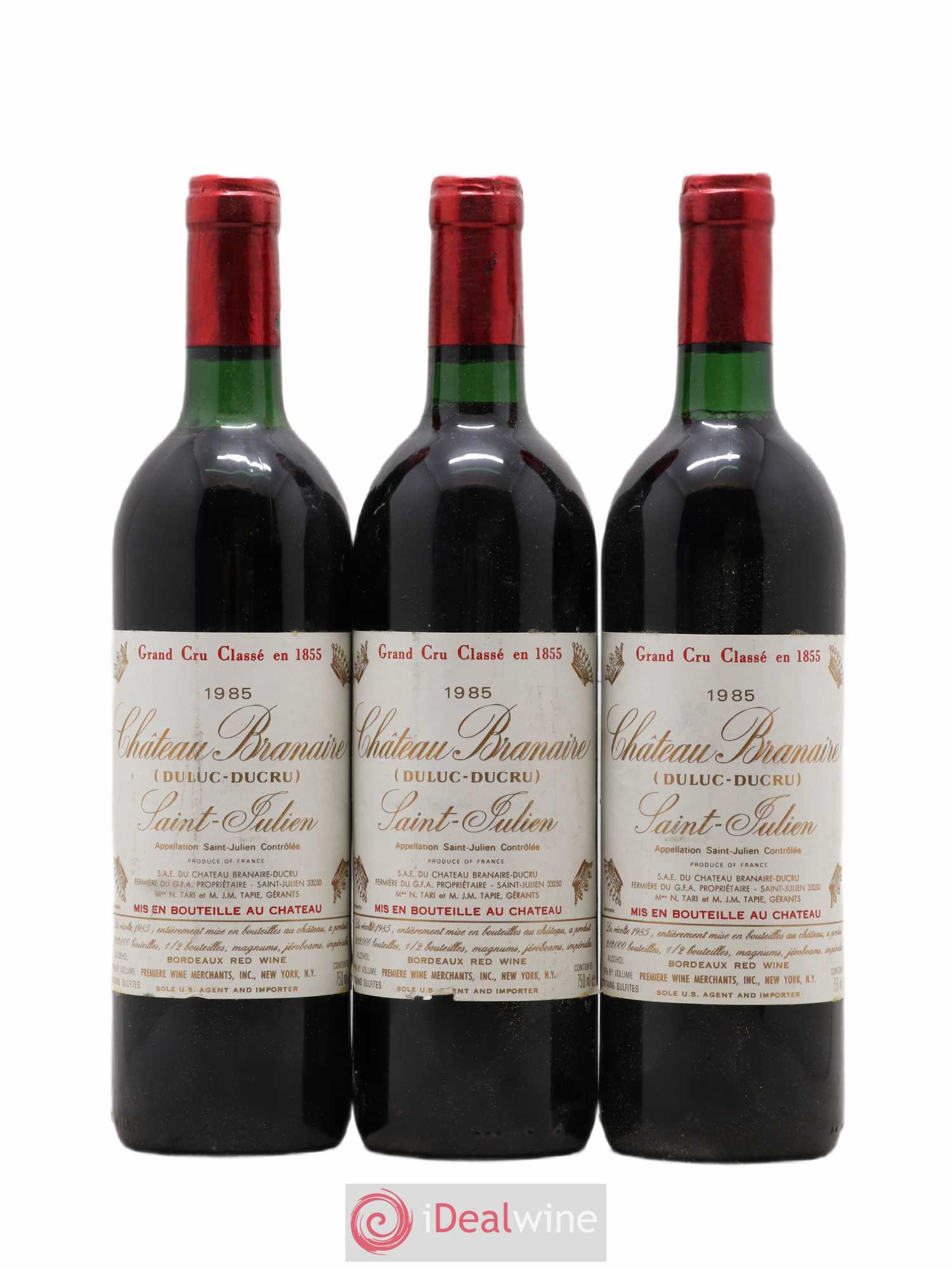 Château Branaire Ducru 4ème Grand Cru Classé 1985 - Lotto di 3 bottiglie - 0
