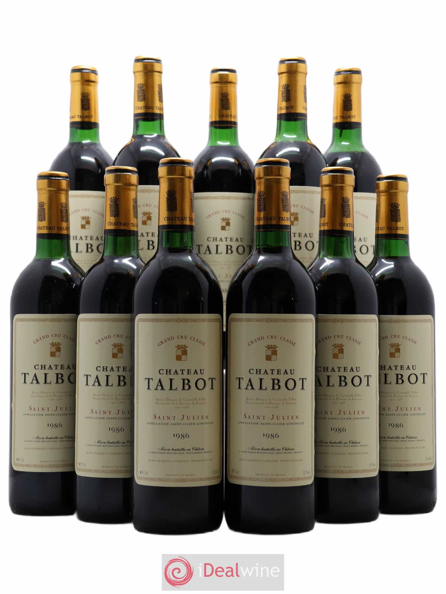 Château Talbot 4ème Grand Cru Classé 1986 - Lot de 11 bouteilles - 0