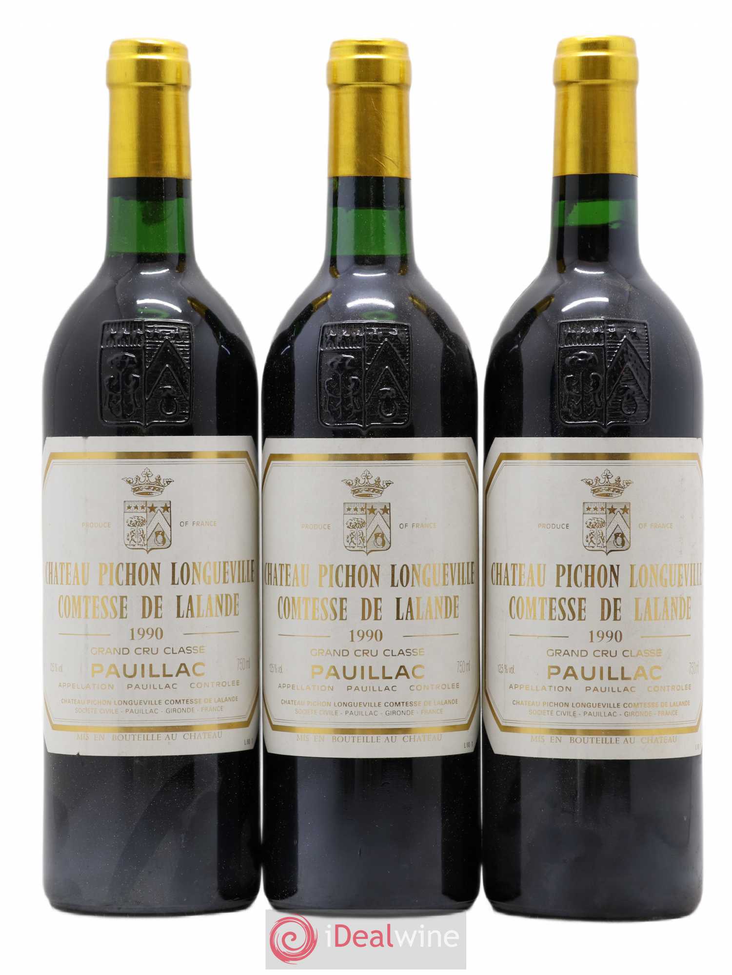 Château Pichon Longueville Comtesse de Lalande 2ème Grand Cru Classé 1990 - Lot de 3 bouteilles - 0