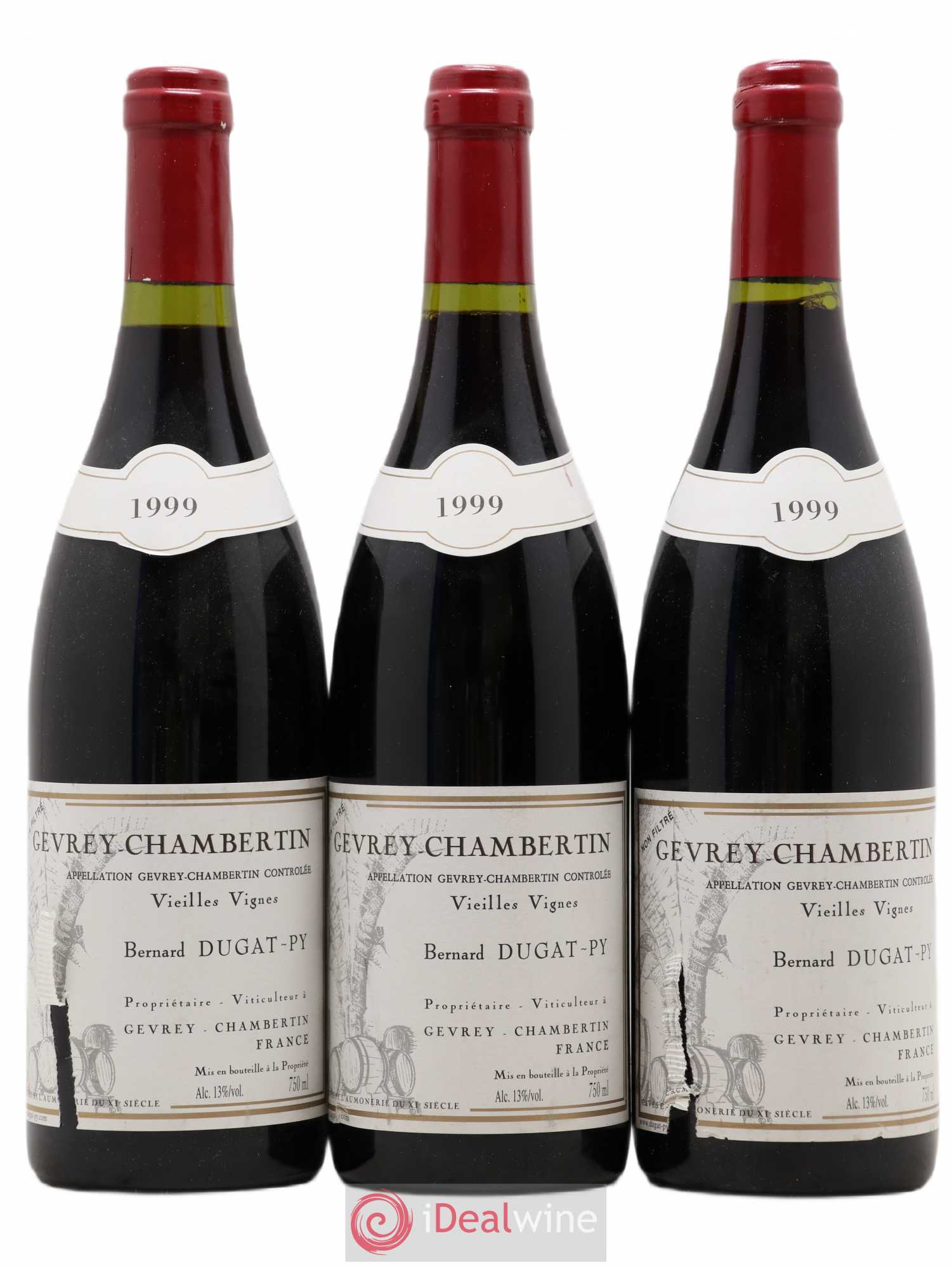 Gevrey-Chambertin Vieilles Vignes Dugat-Py 1999 - Lot de 3 bouteilles - 0